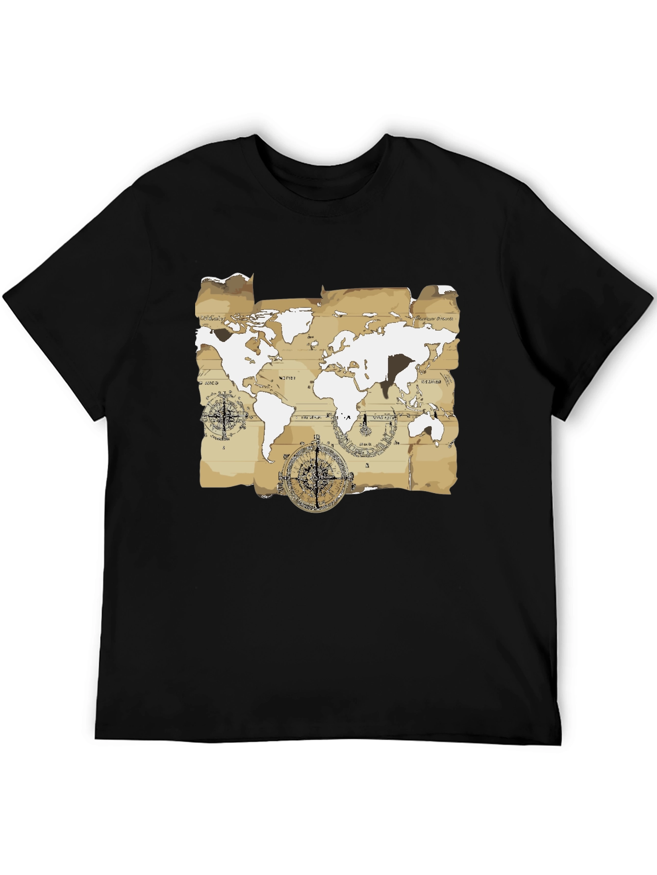 Camiseta Hombre Mapa Vintage - Estilo Aventurero
