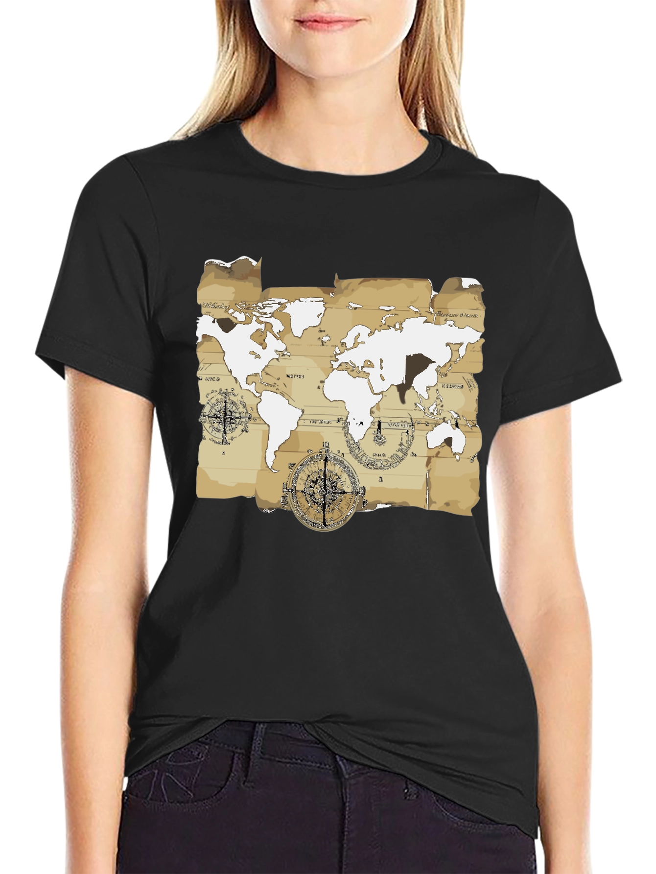 Camiseta Hombre Mapa Vintage - Estilo Aventurero