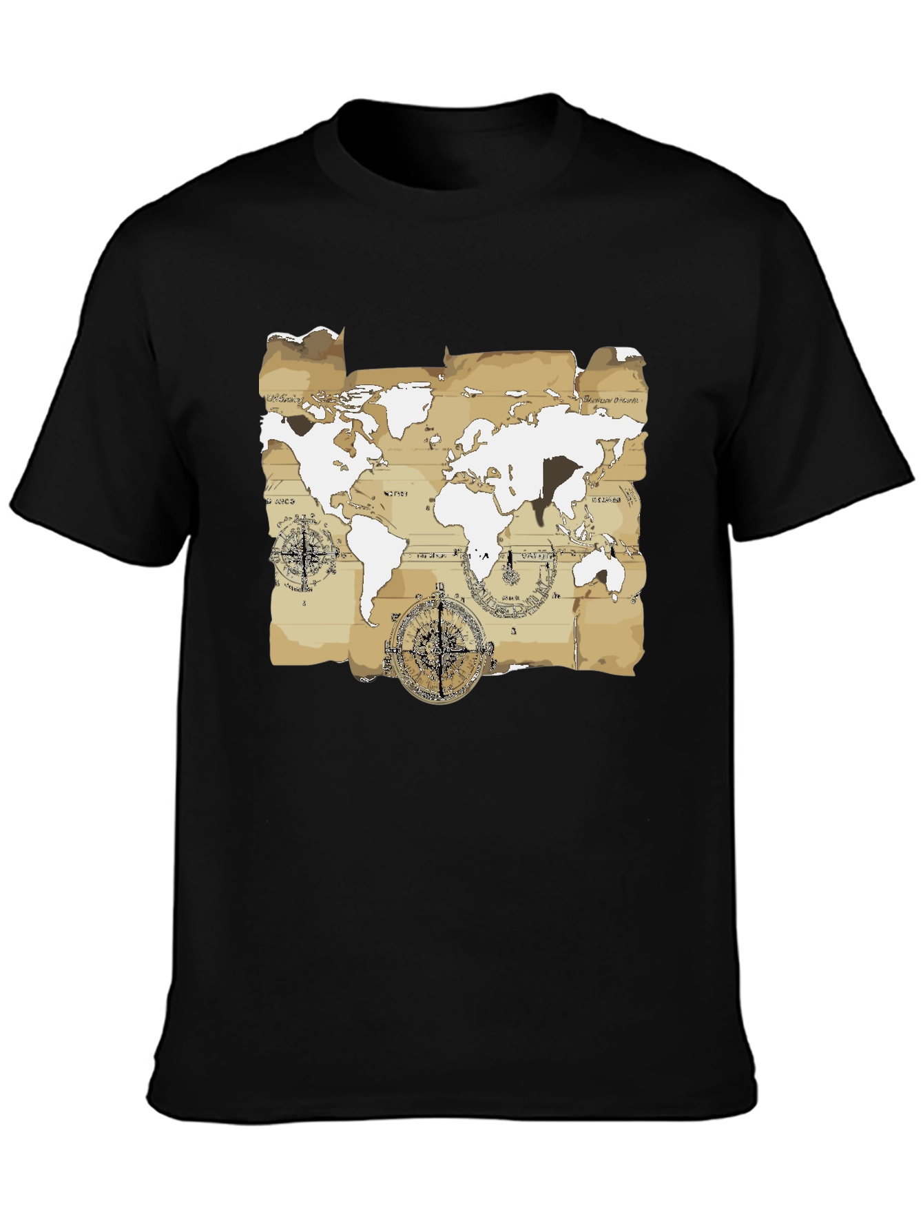 Camiseta Hombre Mapa Vintage - Estilo Aventurero