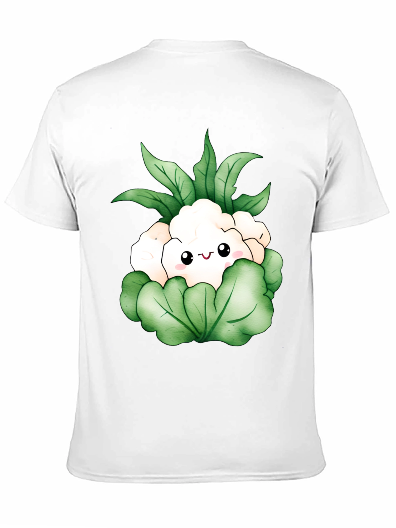 Camiseta Negra con Diseño de Coliflor Kawaii