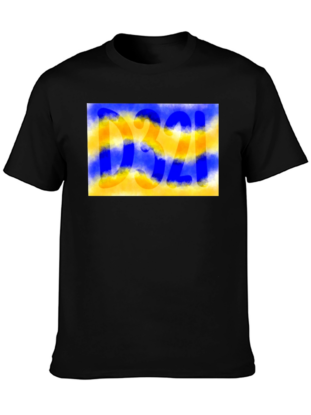 Camiseta Negra con Diseño Abstracto D321