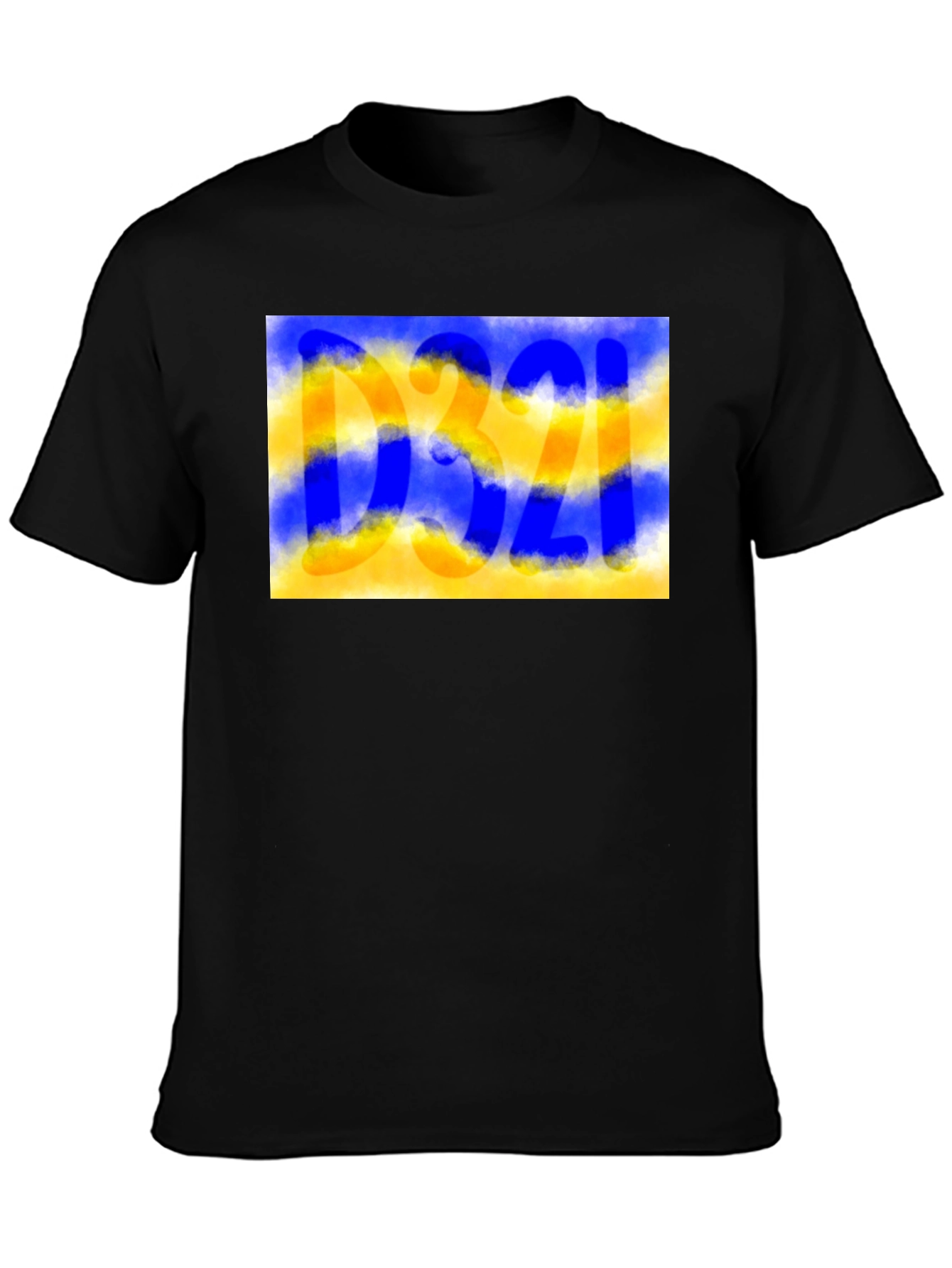 Camiseta Negra con Diseño Abstracto D321