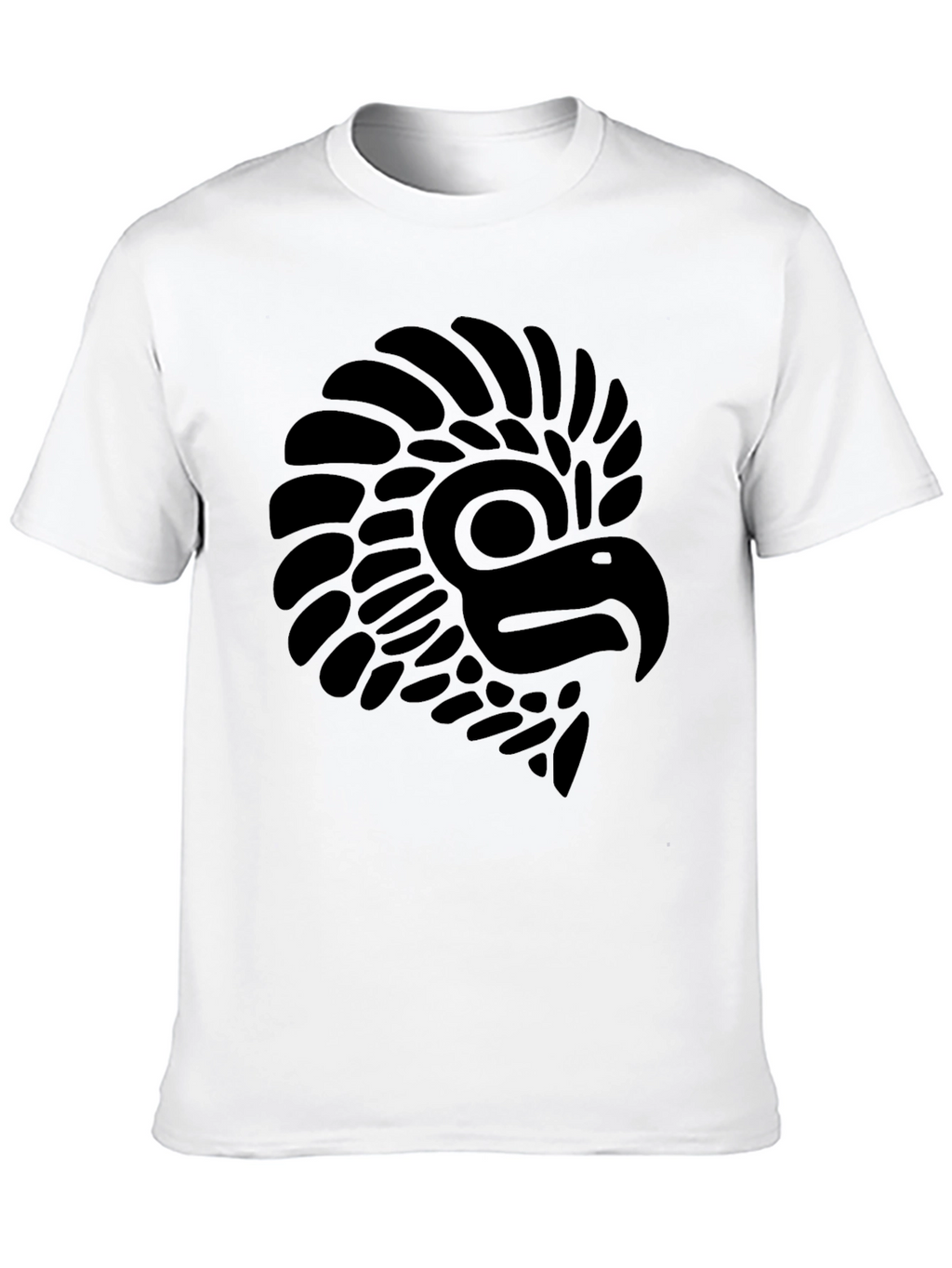 Camiseta Negra con Diseño de Águila Prehispánica