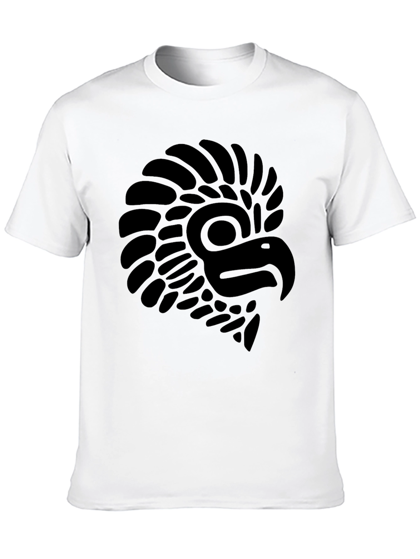 Camiseta Negra con Diseño de Águila Prehispánica