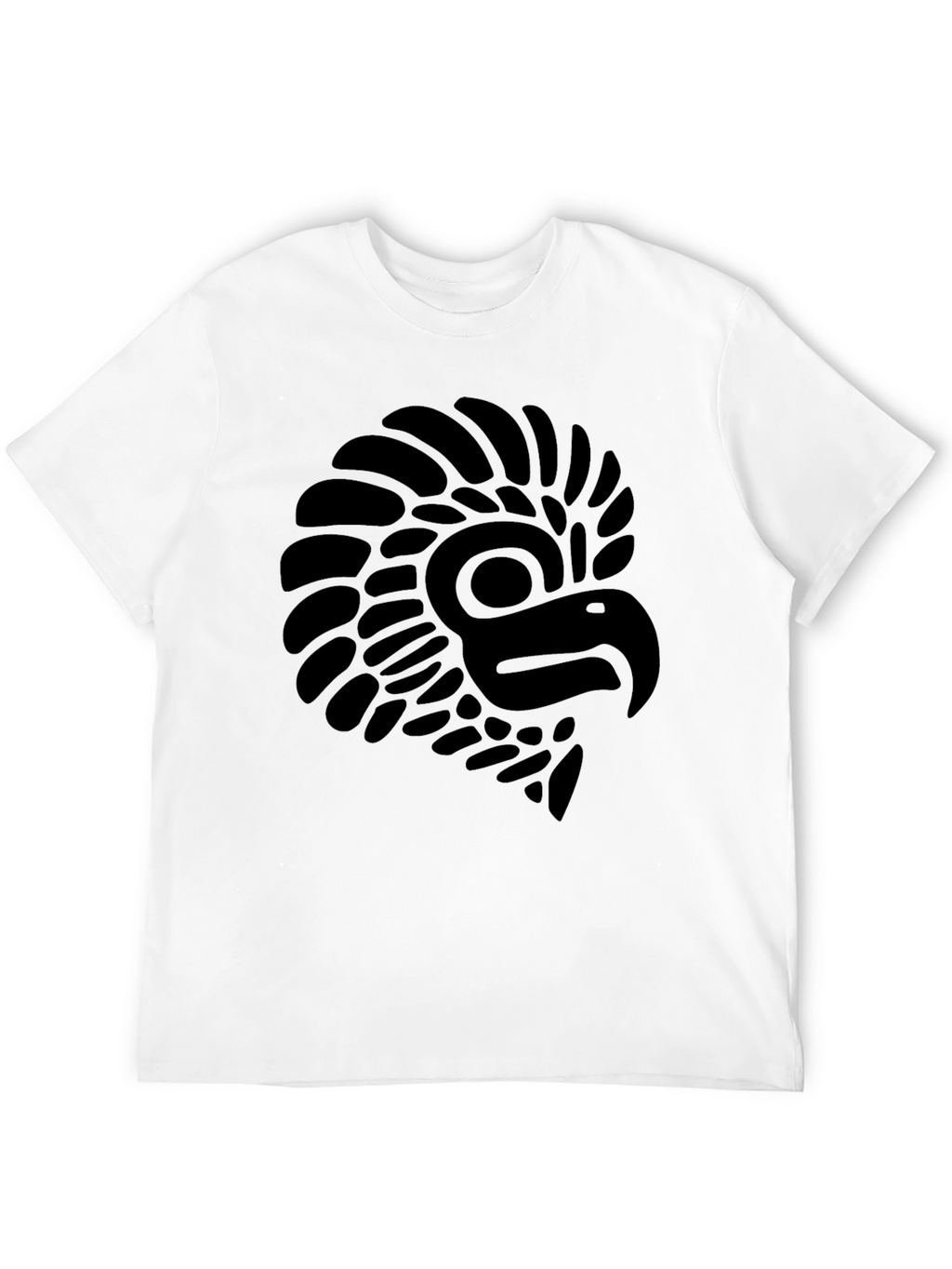 Camiseta Negra con Diseño de Águila Prehispánica