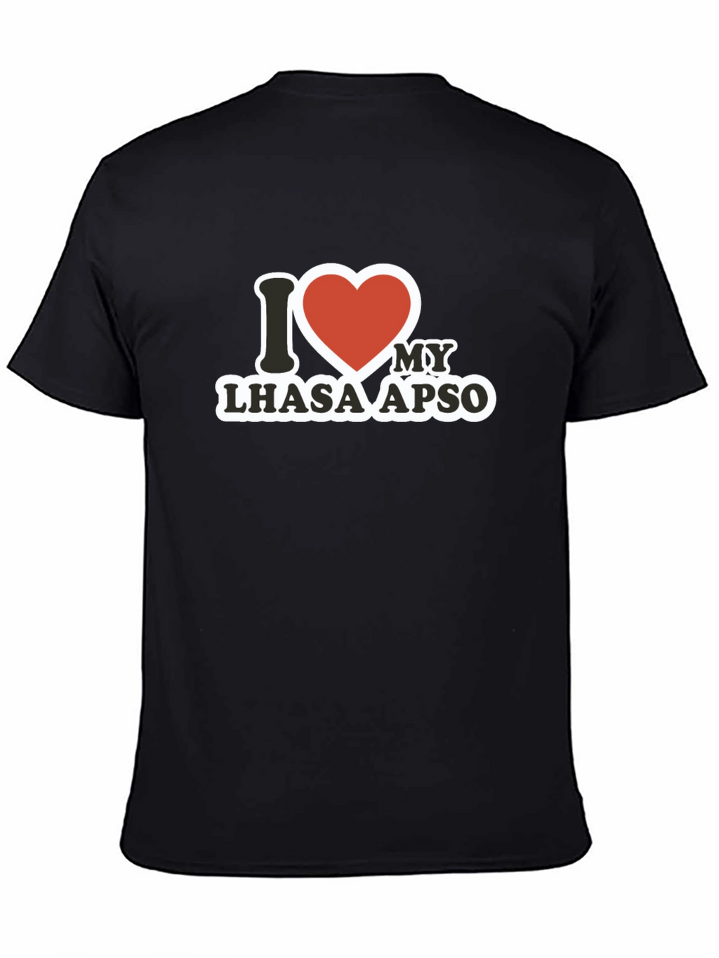 Camiseta Negra Amo a mi Lhasa Apso
