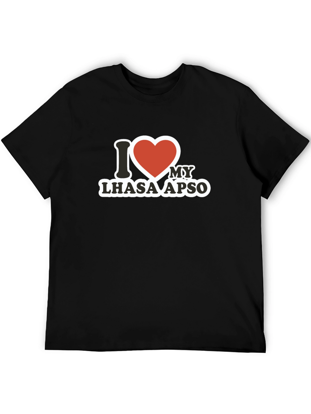 Camiseta Negra Amo a mi Lhasa Apso