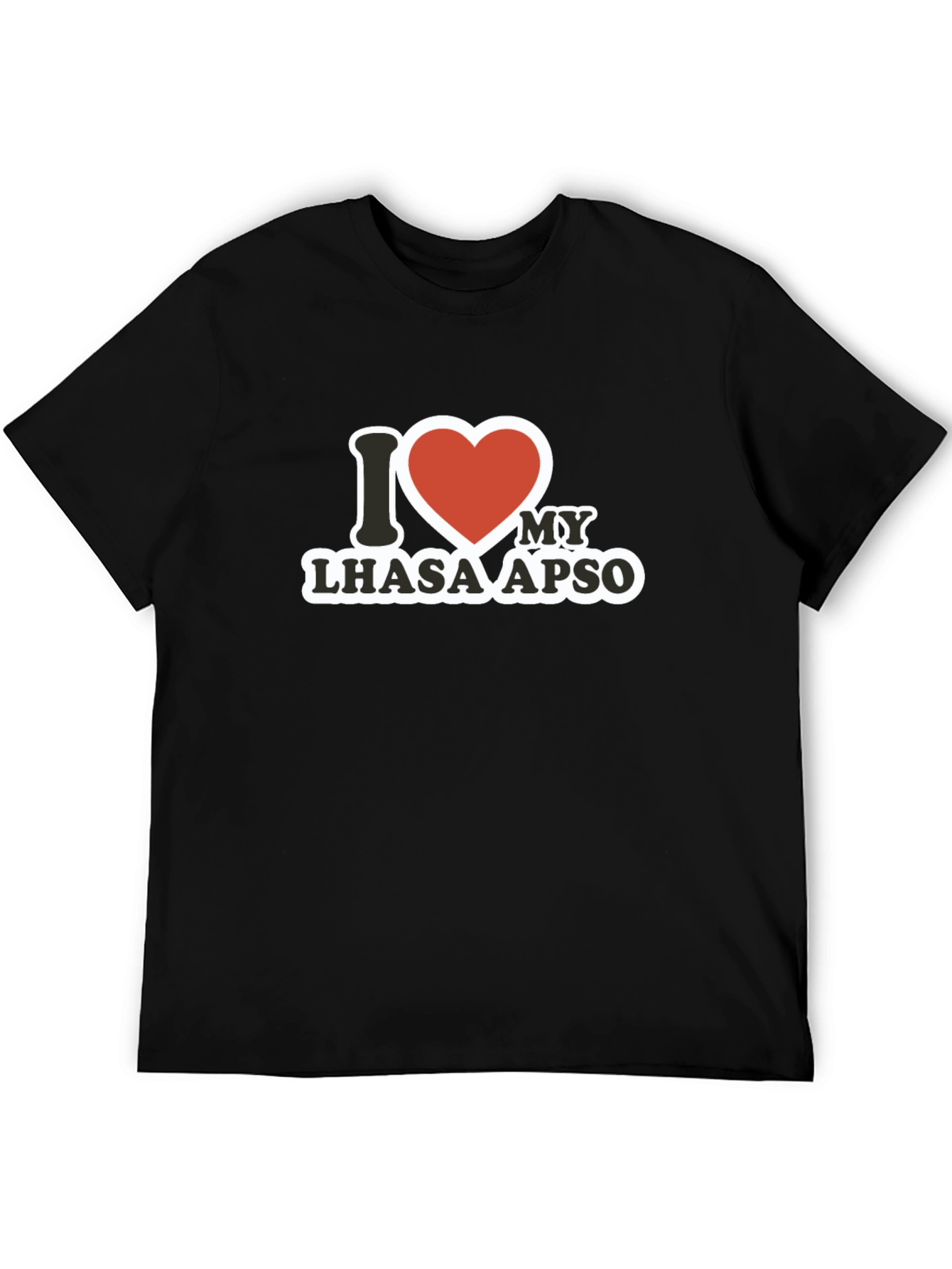 Camiseta Negra Amo a mi Lhasa Apso