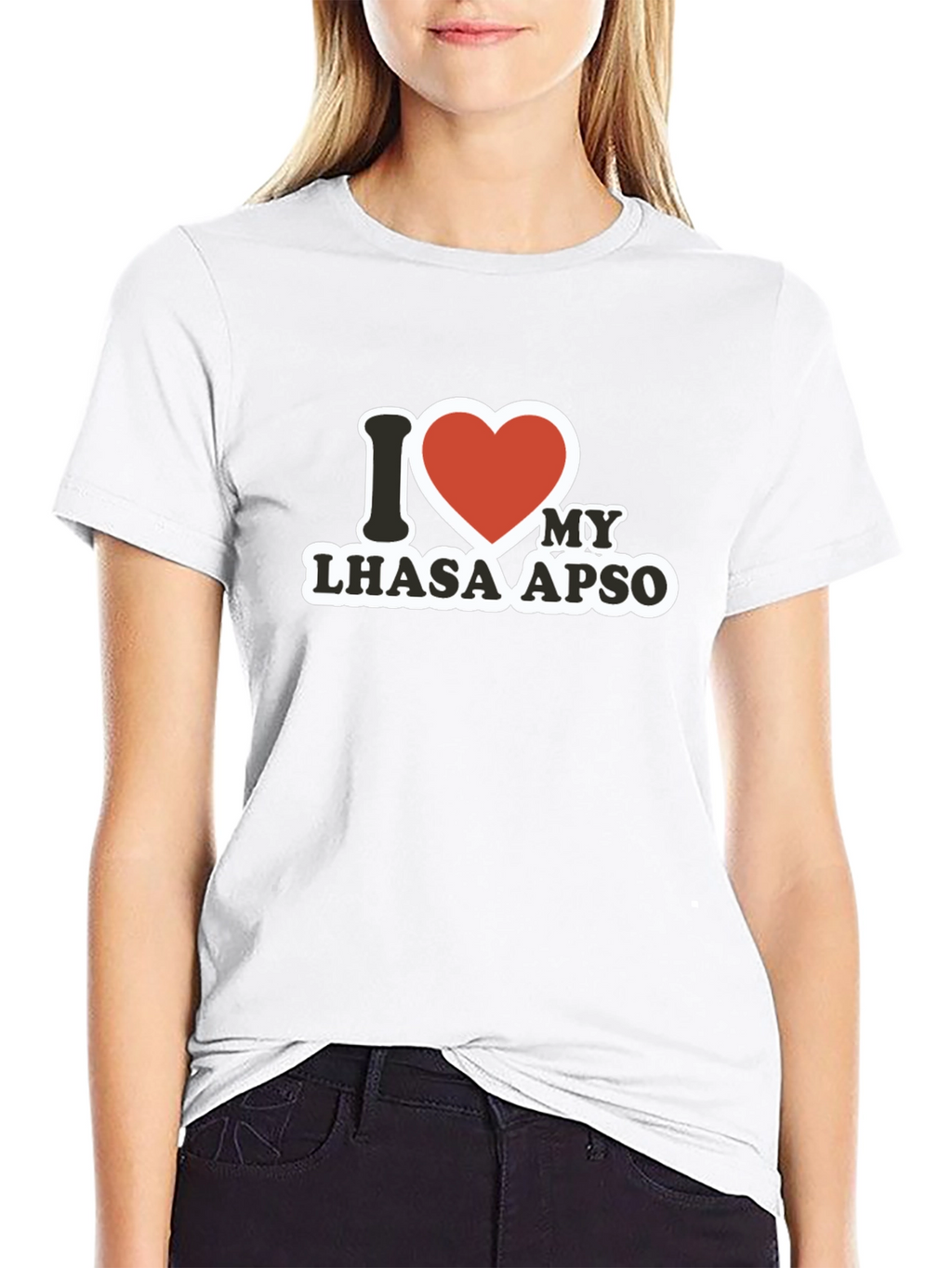 Camiseta Negra Amo a mi Lhasa Apso