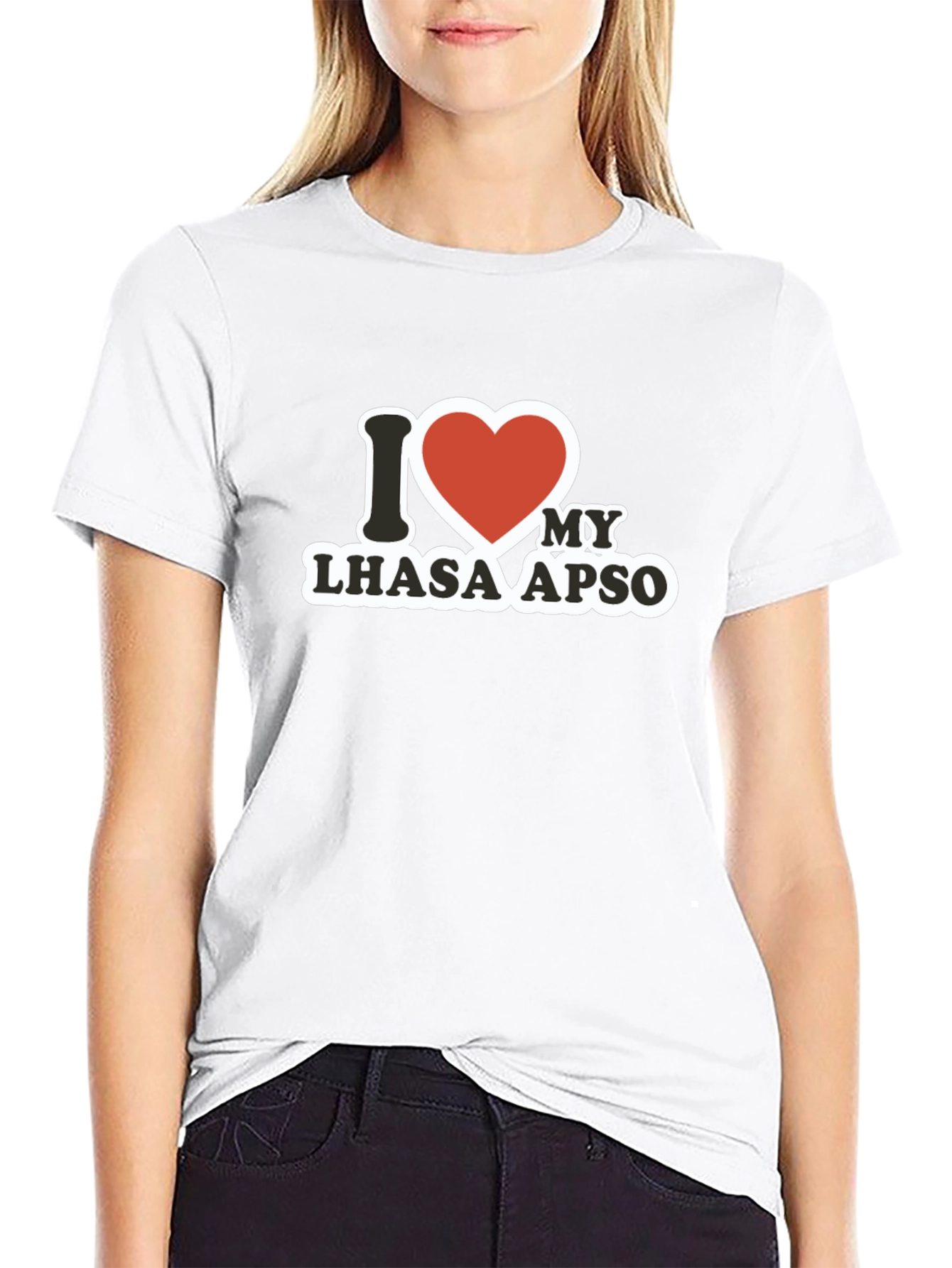 Camiseta Negra Amo a mi Lhasa Apso