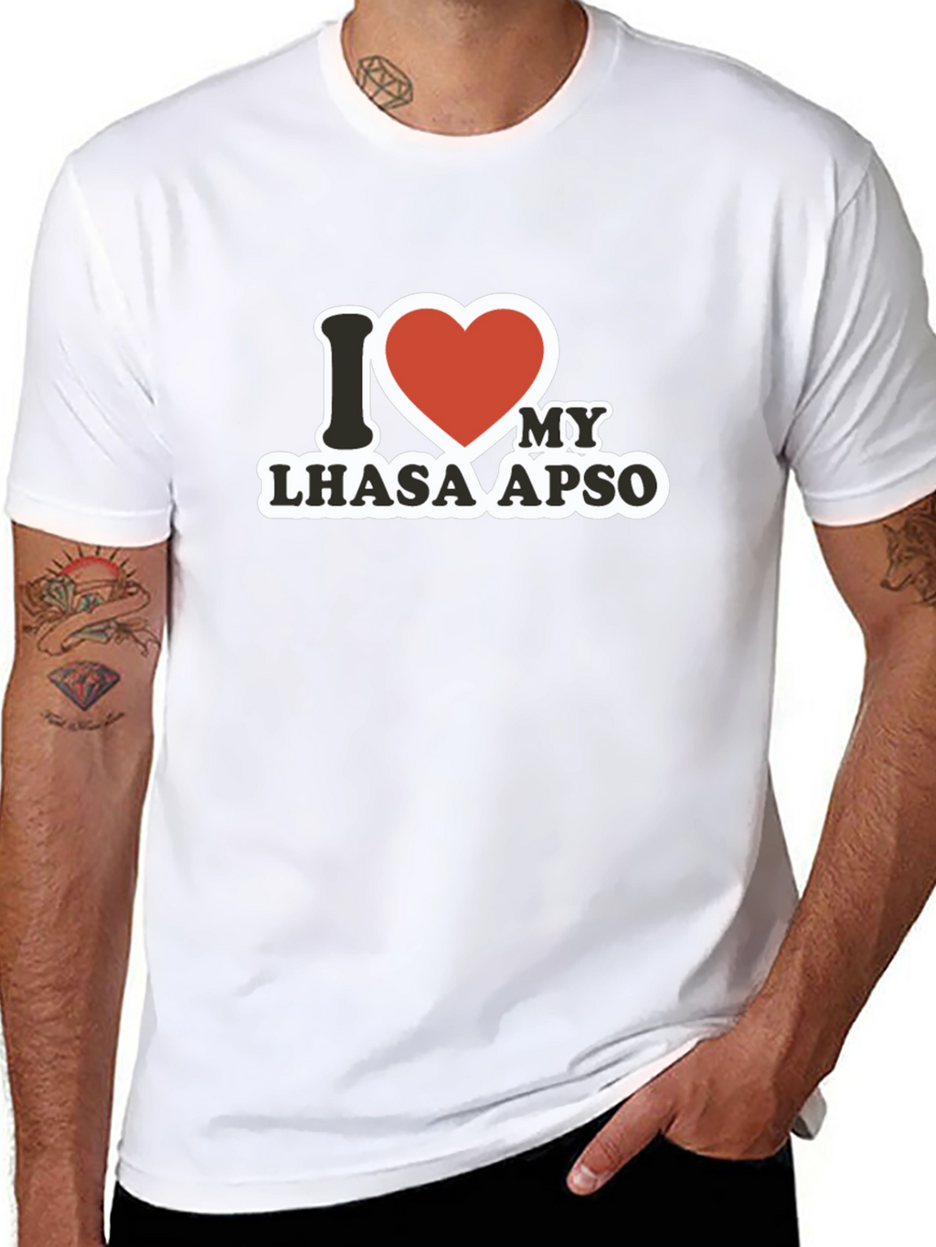Camiseta Negra Amo a mi Lhasa Apso