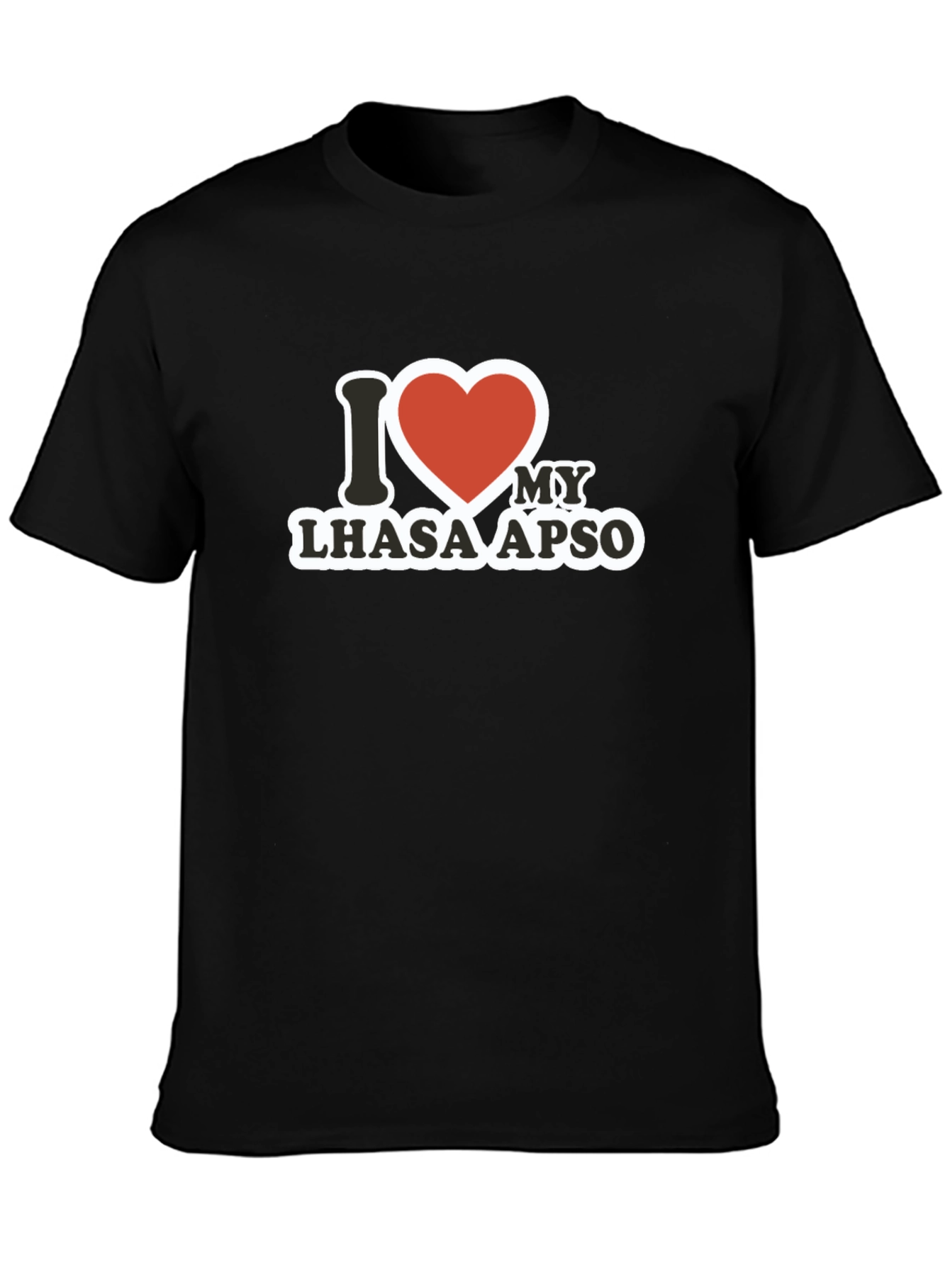 Camiseta Negra Amo a mi Lhasa Apso