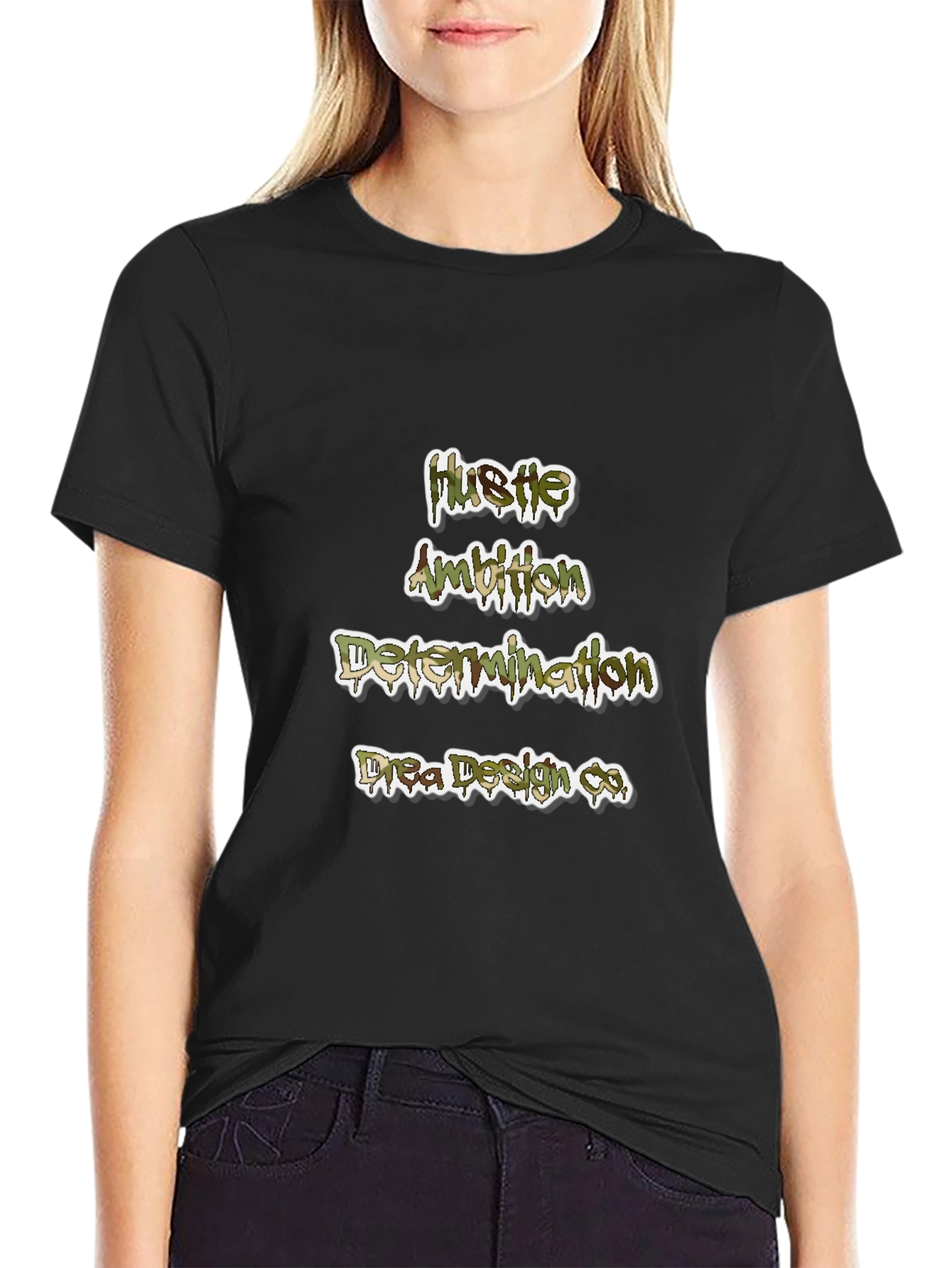 Camiseta Negra con Diseño de Motivación