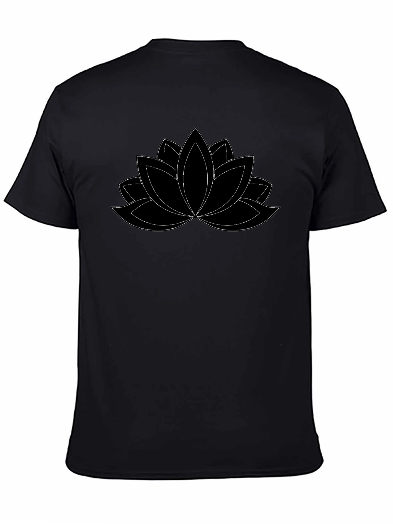 Camiseta Negra con Diseño de Loto