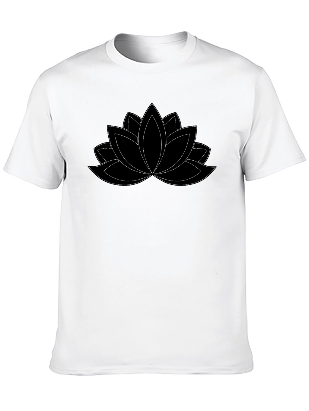 Camiseta Negra con Diseño de Loto
