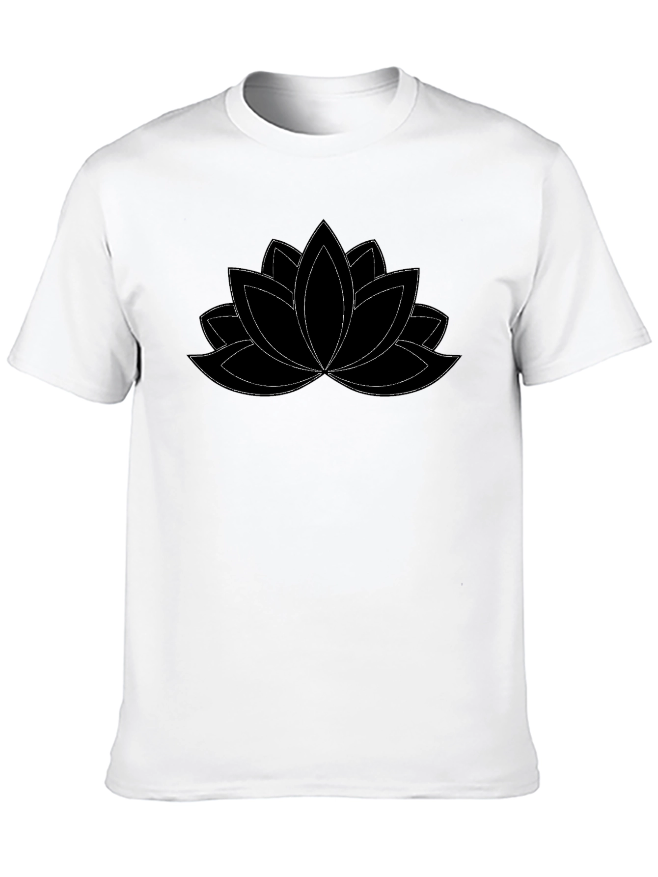Camiseta Negra con Diseño de Loto
