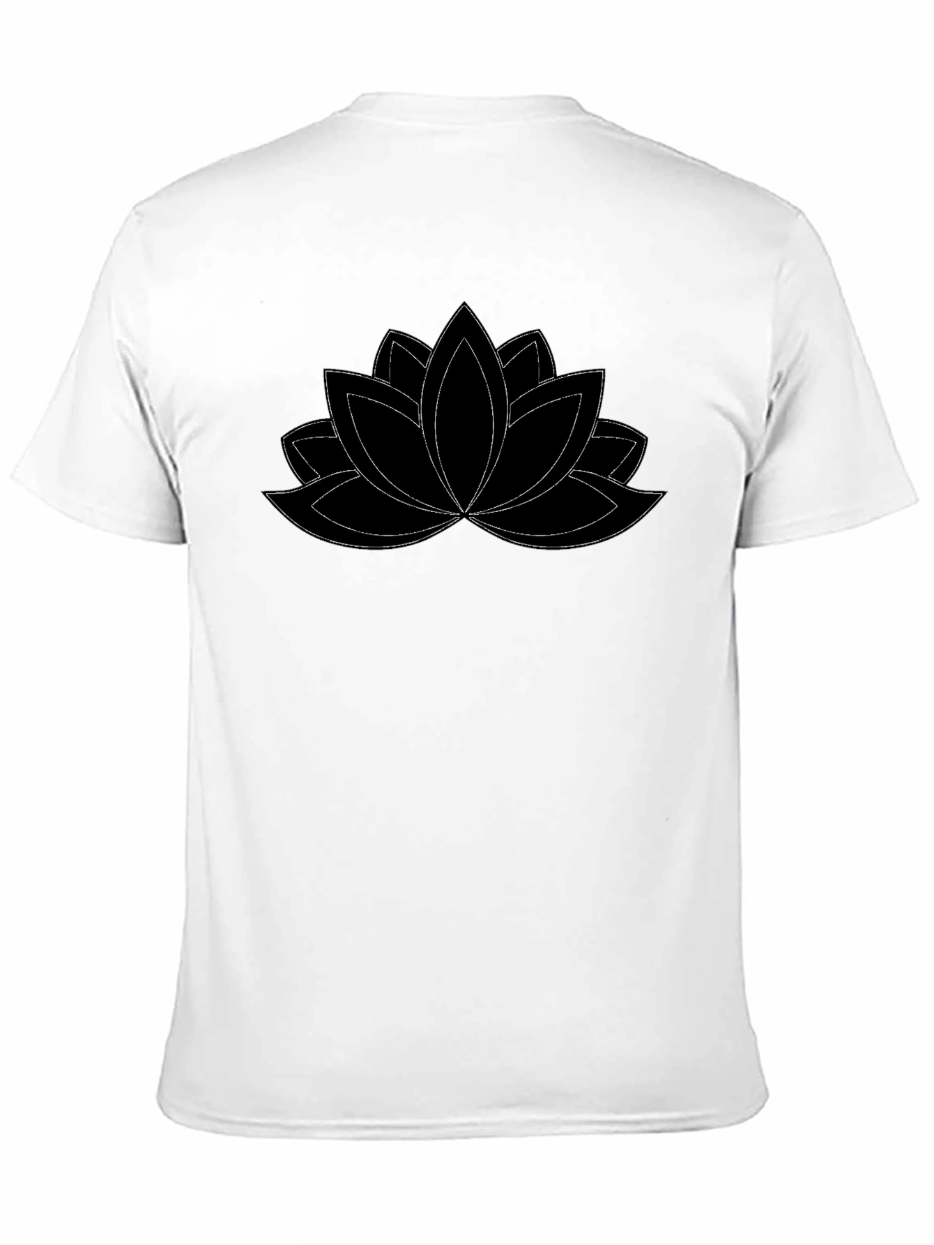 Camiseta Negra con Diseño de Loto