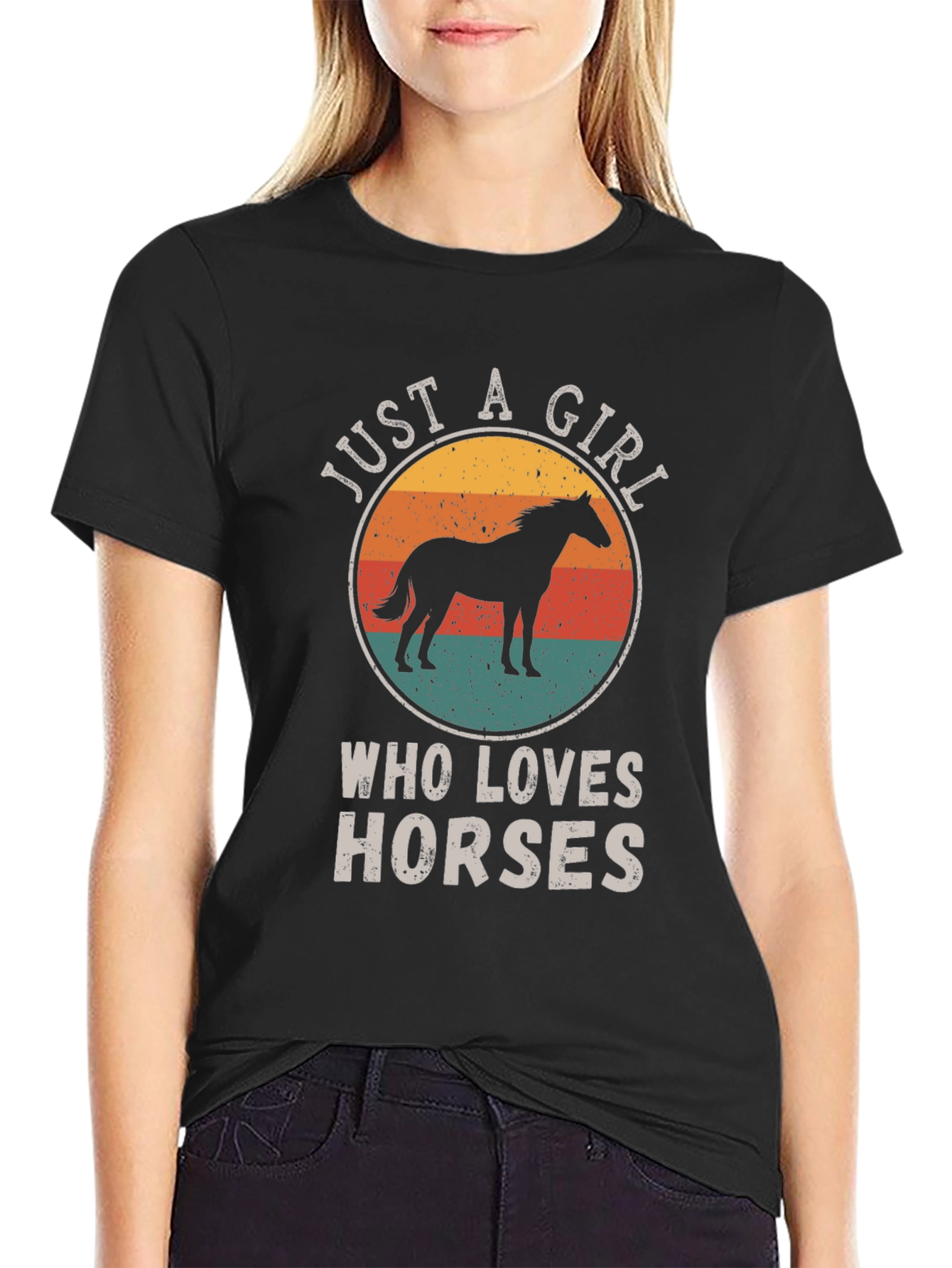 Camiseta Just A Girl Who Loves Horses para Mujer