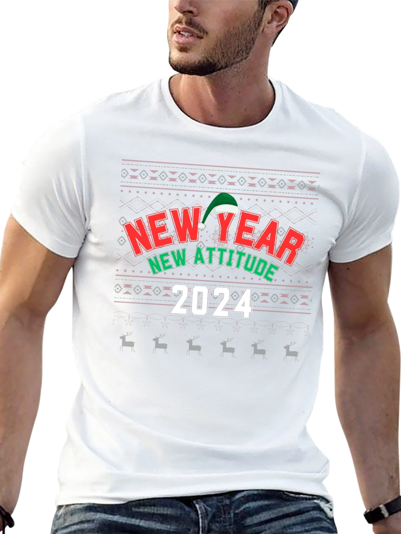 Camiseta Festiva Año Nuevo 2024 - Actitud Nueva