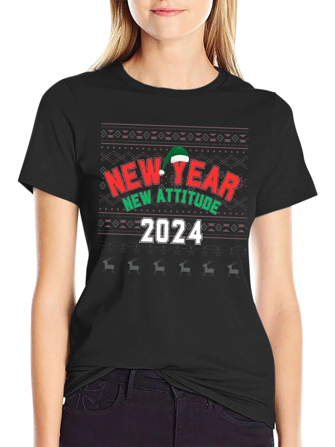 Camiseta Festiva Año Nuevo 2024 - Actitud Nueva