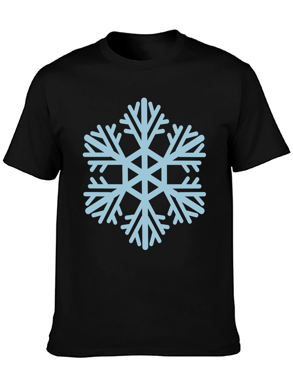 Camiseta Negra con Copo de Nieve Azul