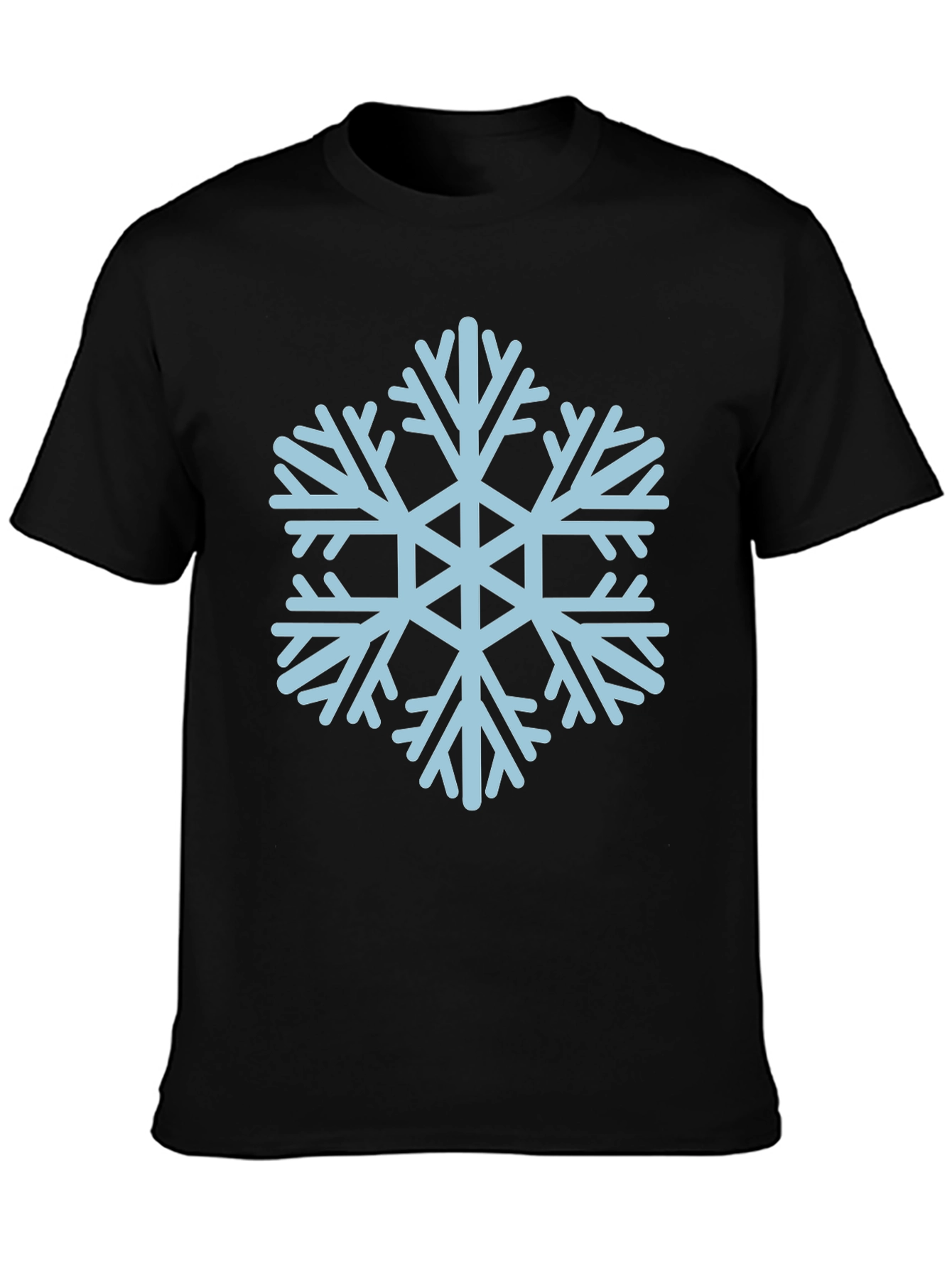 Camiseta Negra con Copo de Nieve Azul