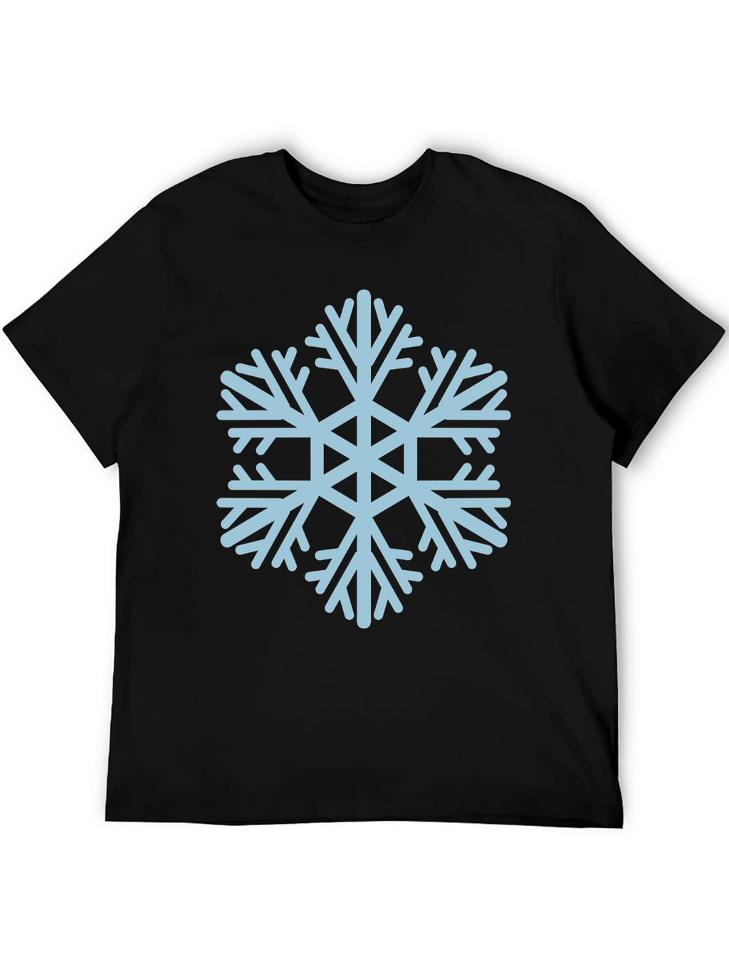 Camiseta Negra con Copo de Nieve Azul
