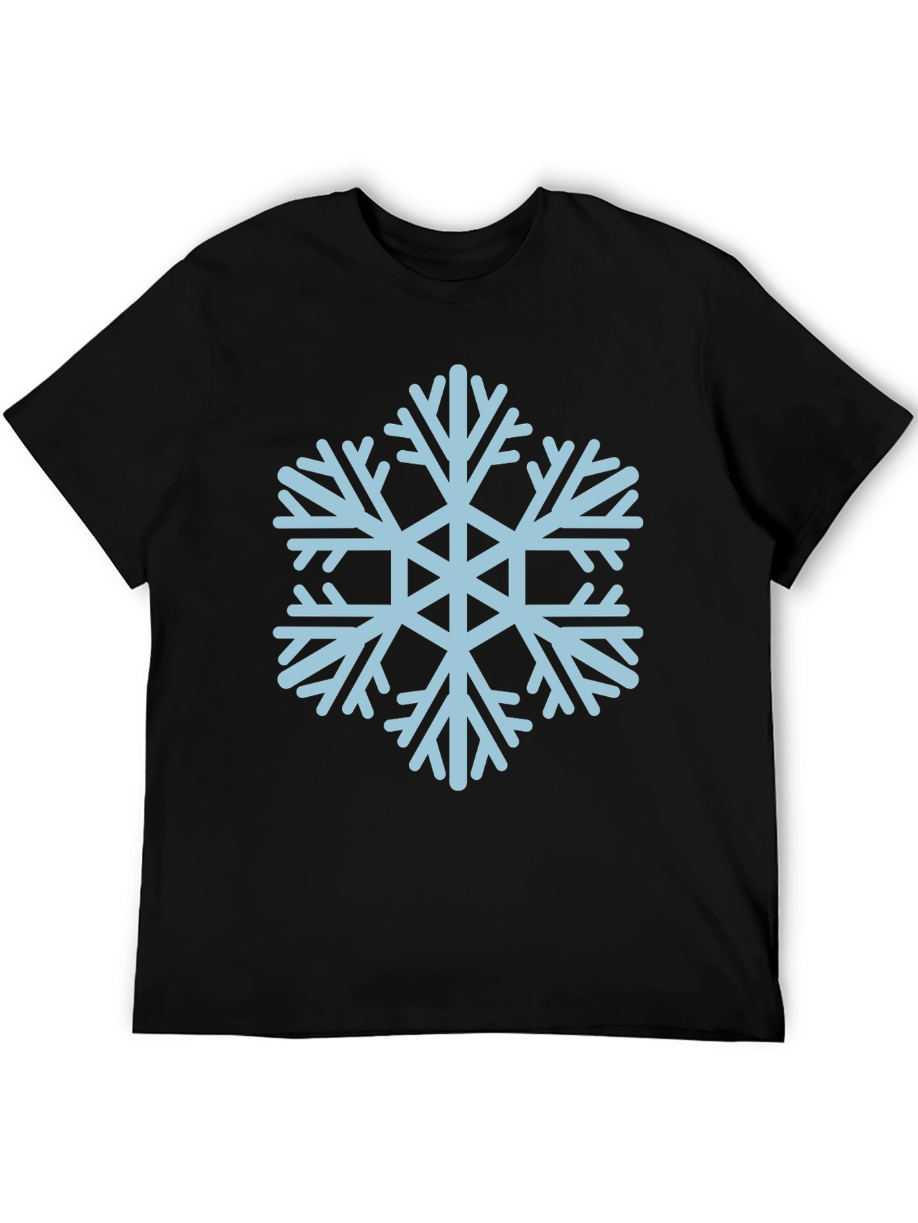 Camiseta Negra con Copo de Nieve Azul