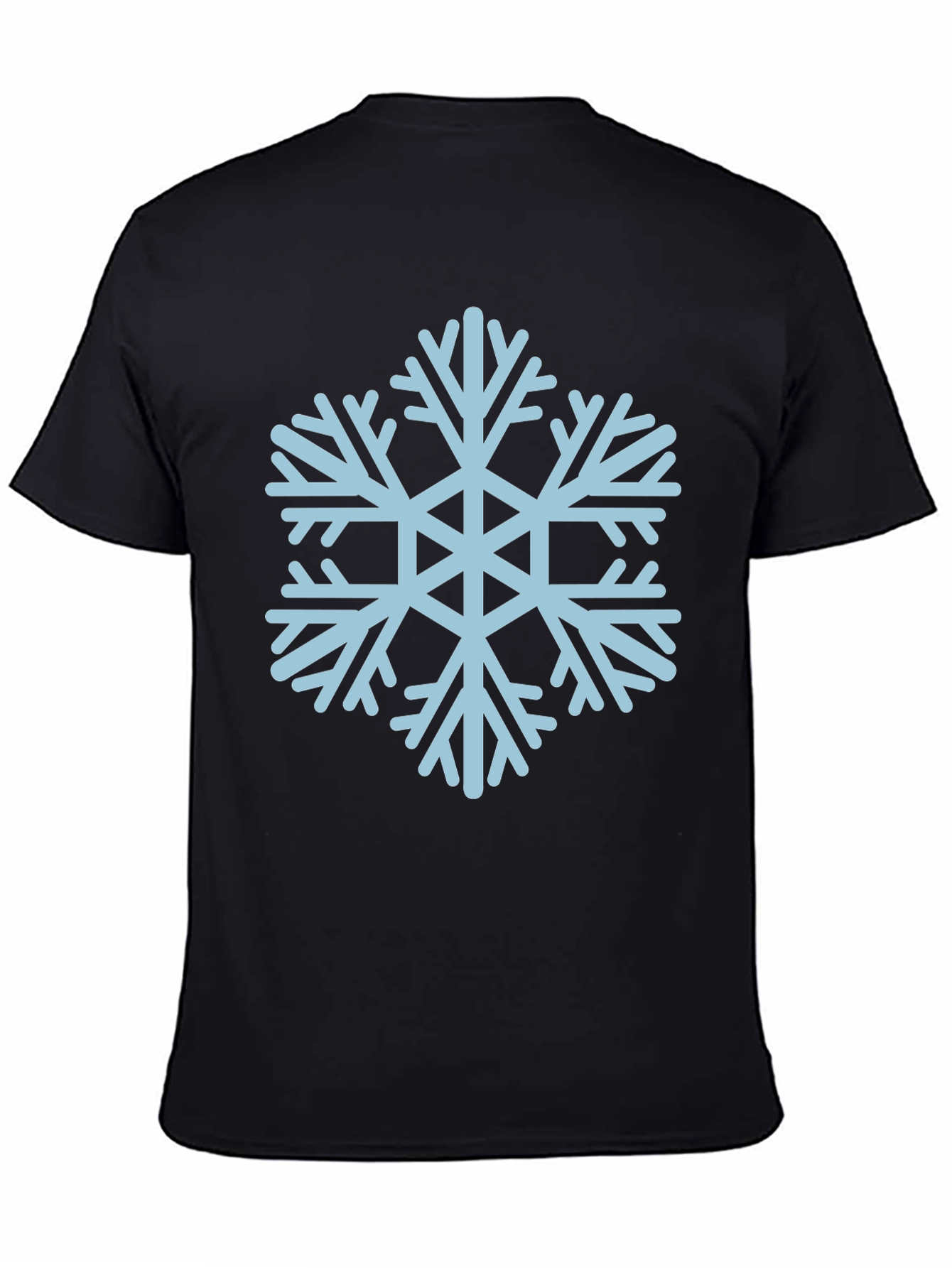 Camiseta Negra con Copo de Nieve Azul