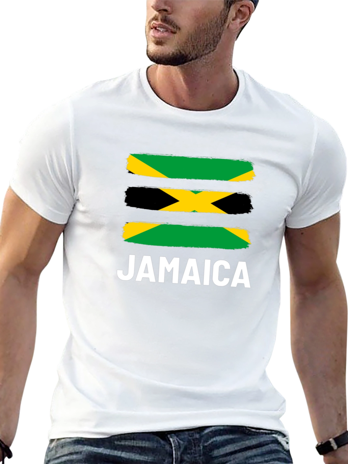 Camiseta Jamaica Diseño Bandera Colores Vivos