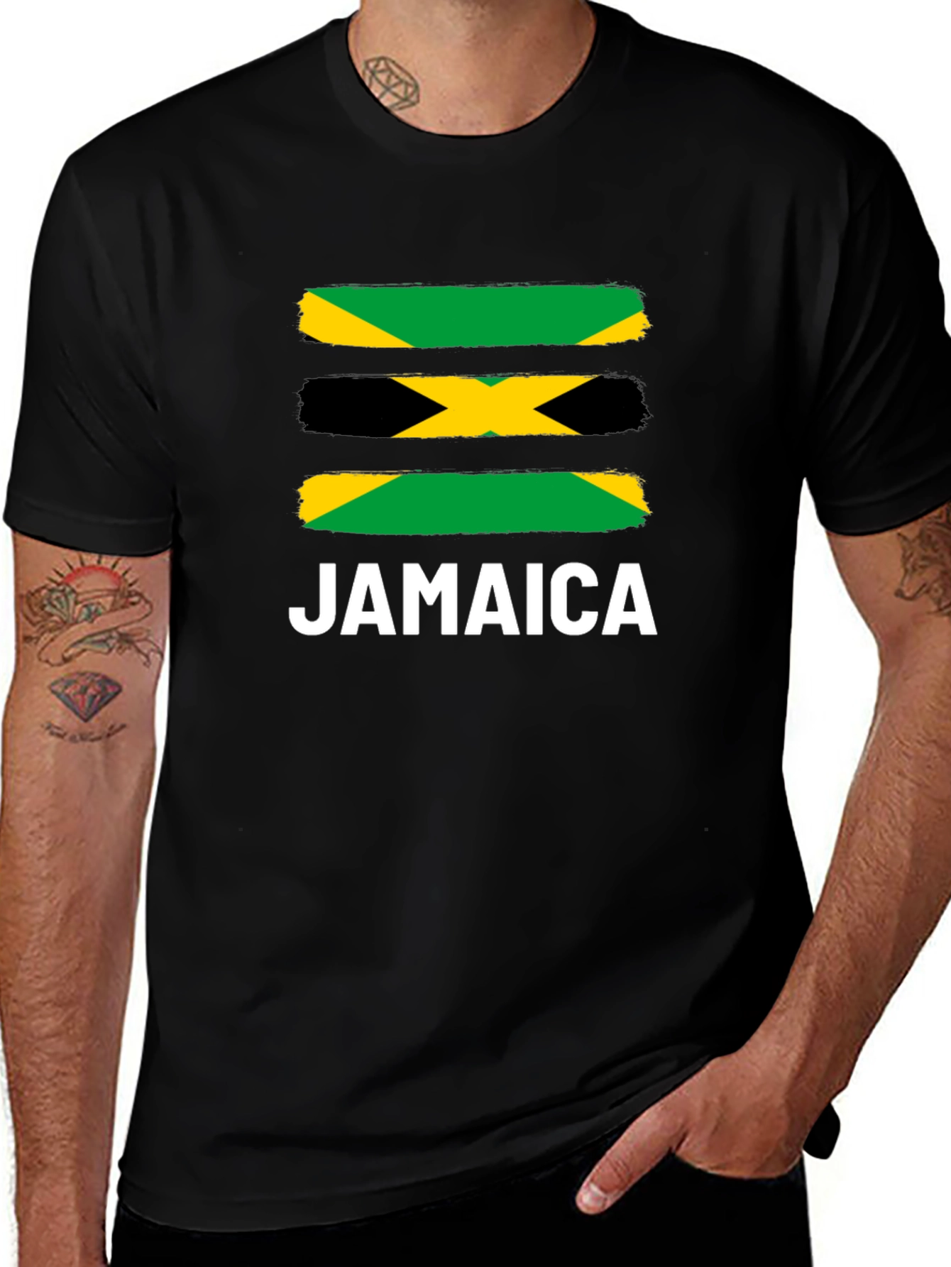 Camiseta Jamaica Diseño Bandera Colores Vivos