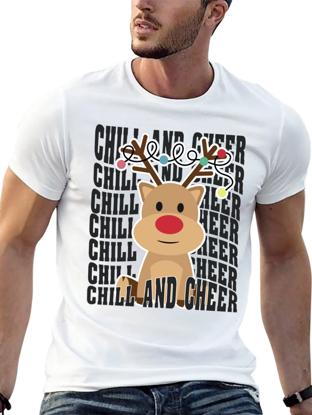 Camiseta Navideña Reno Chill and Cheer