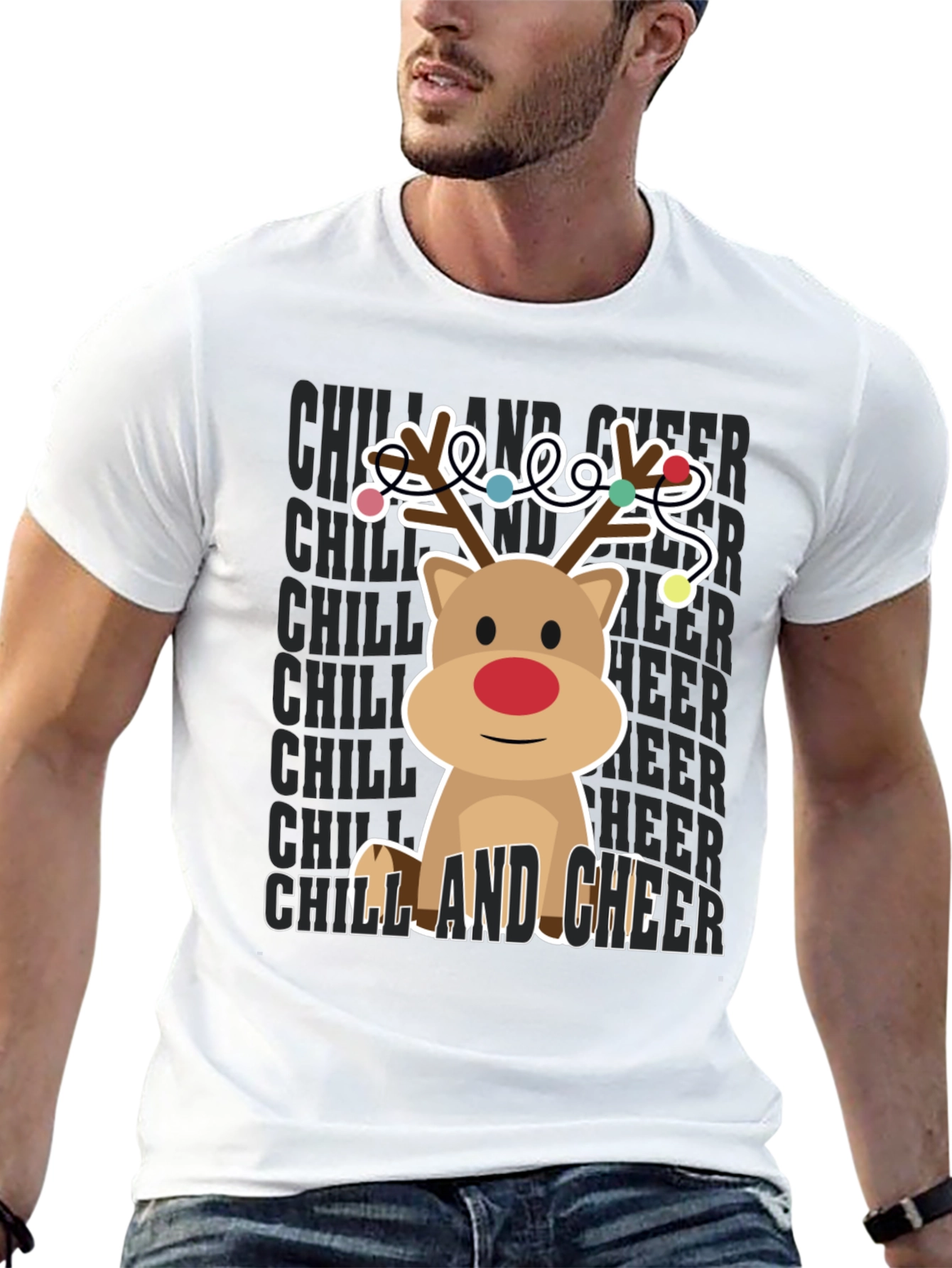 Camiseta Navideña Reno Chill and Cheer