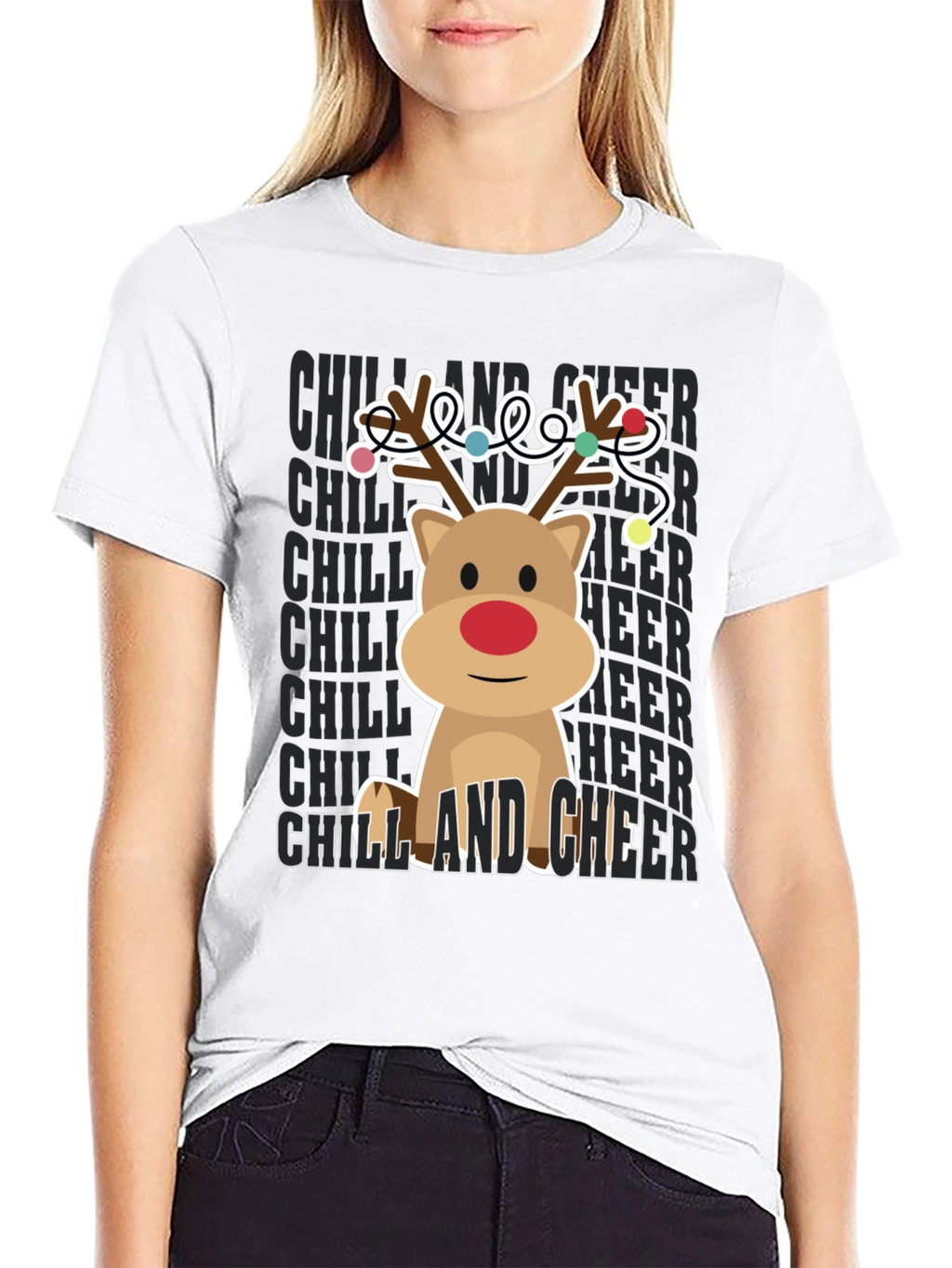 Camiseta Navideña Reno Chill and Cheer