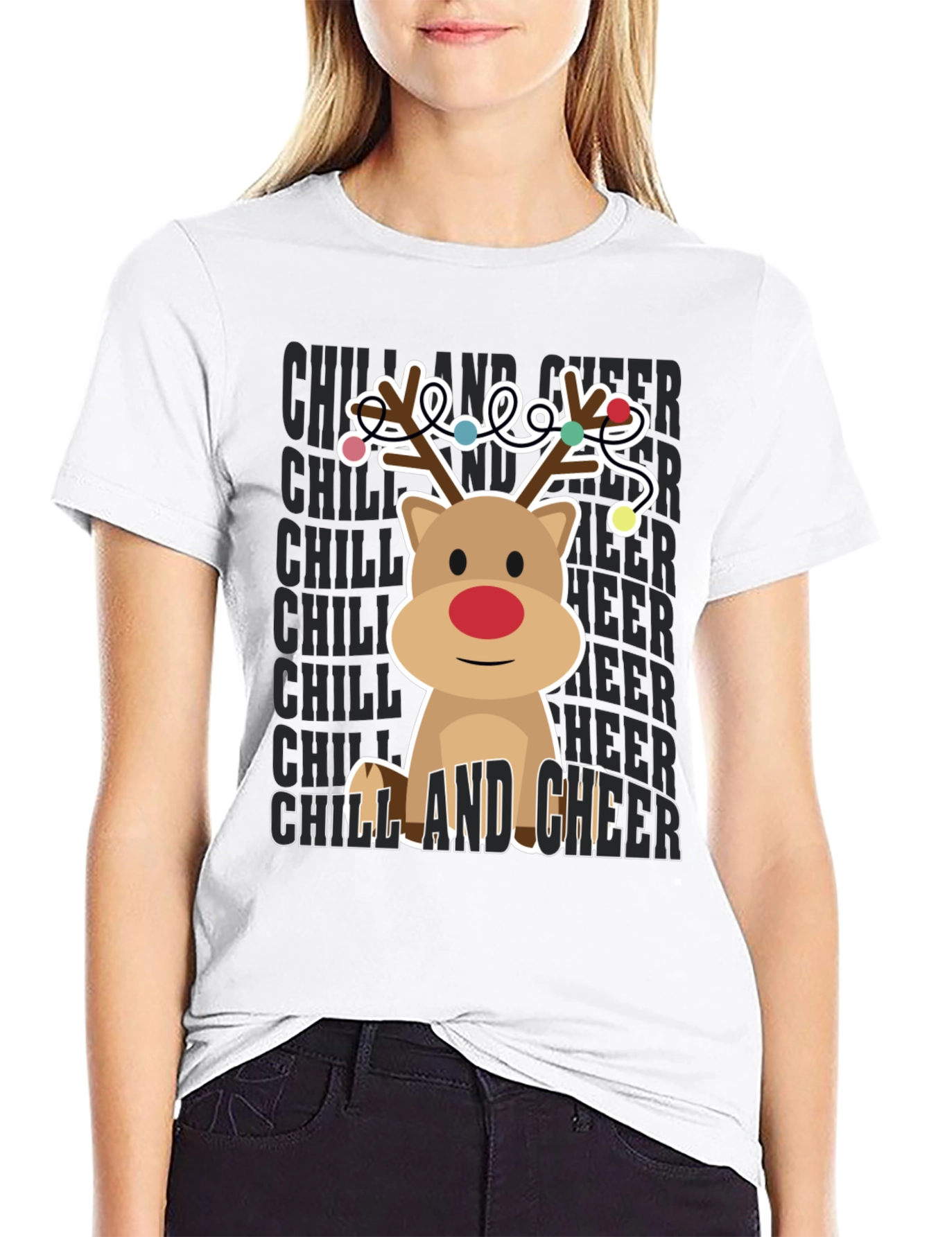 Camiseta Navideña Reno Chill and Cheer