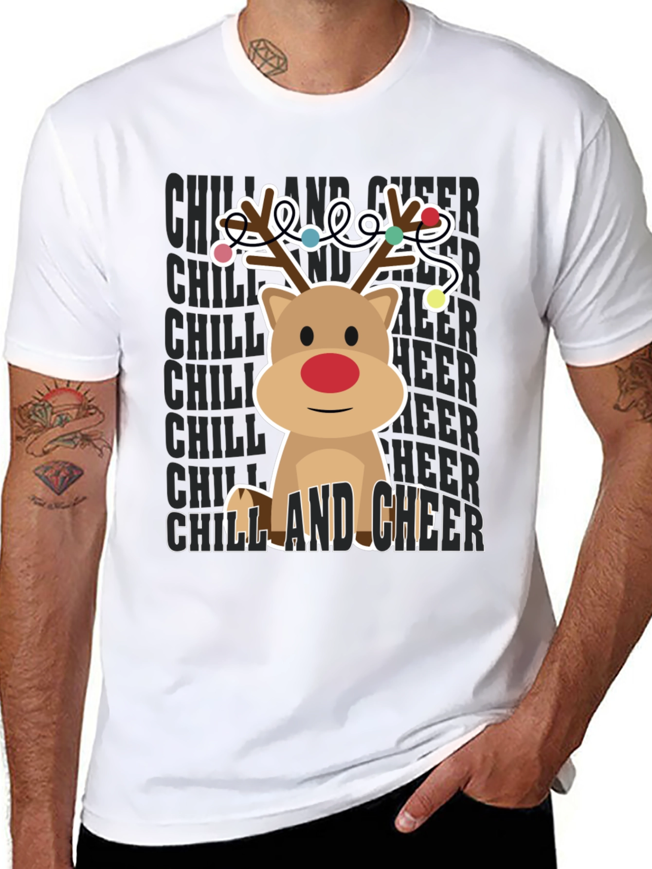 Camiseta Navideña Reno Chill and Cheer