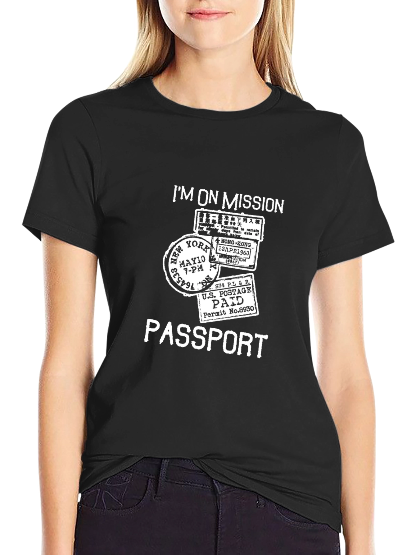 Camiseta Hombre Negra Passport - Im On Mission