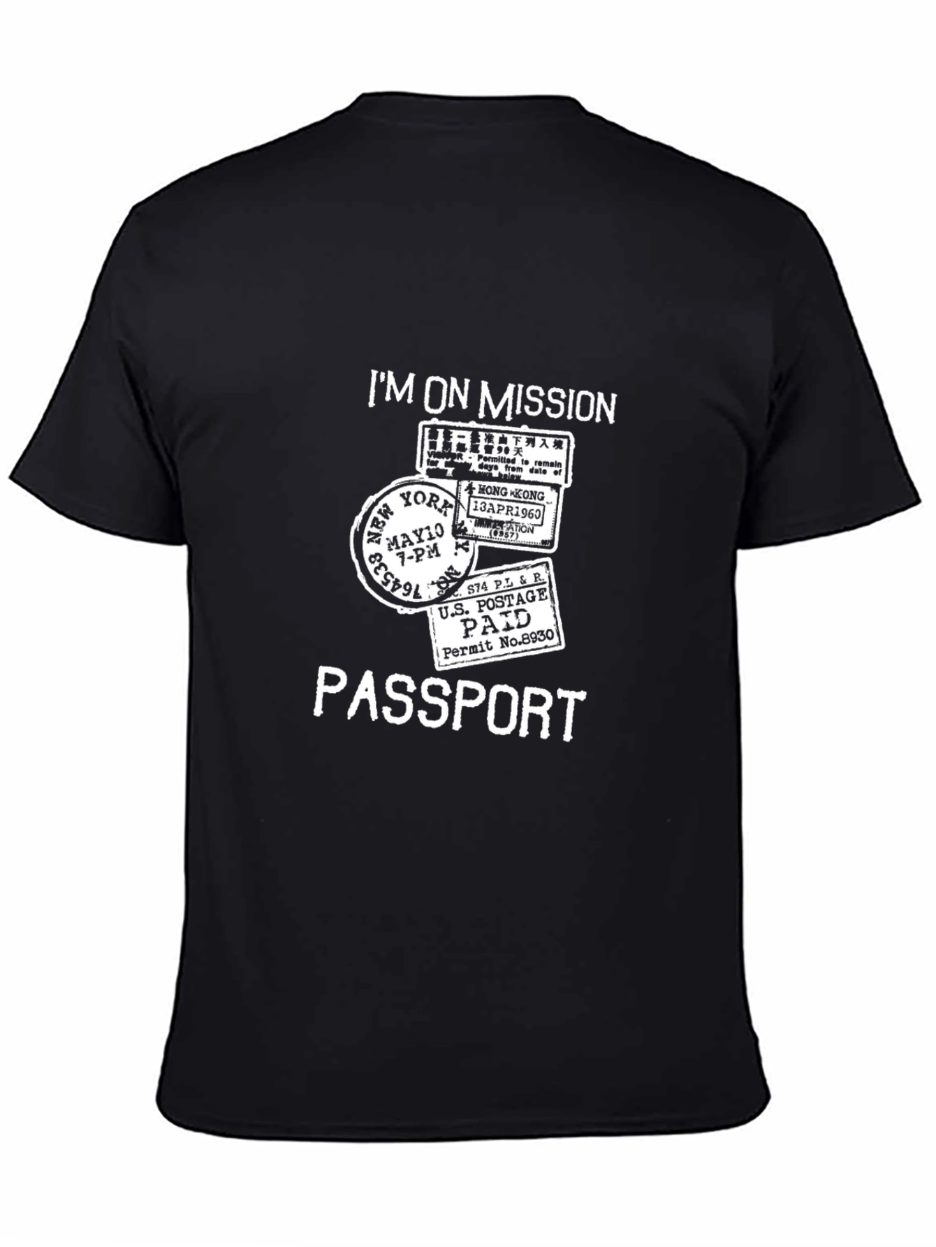 Camiseta Hombre Negra Passport - Im On Mission