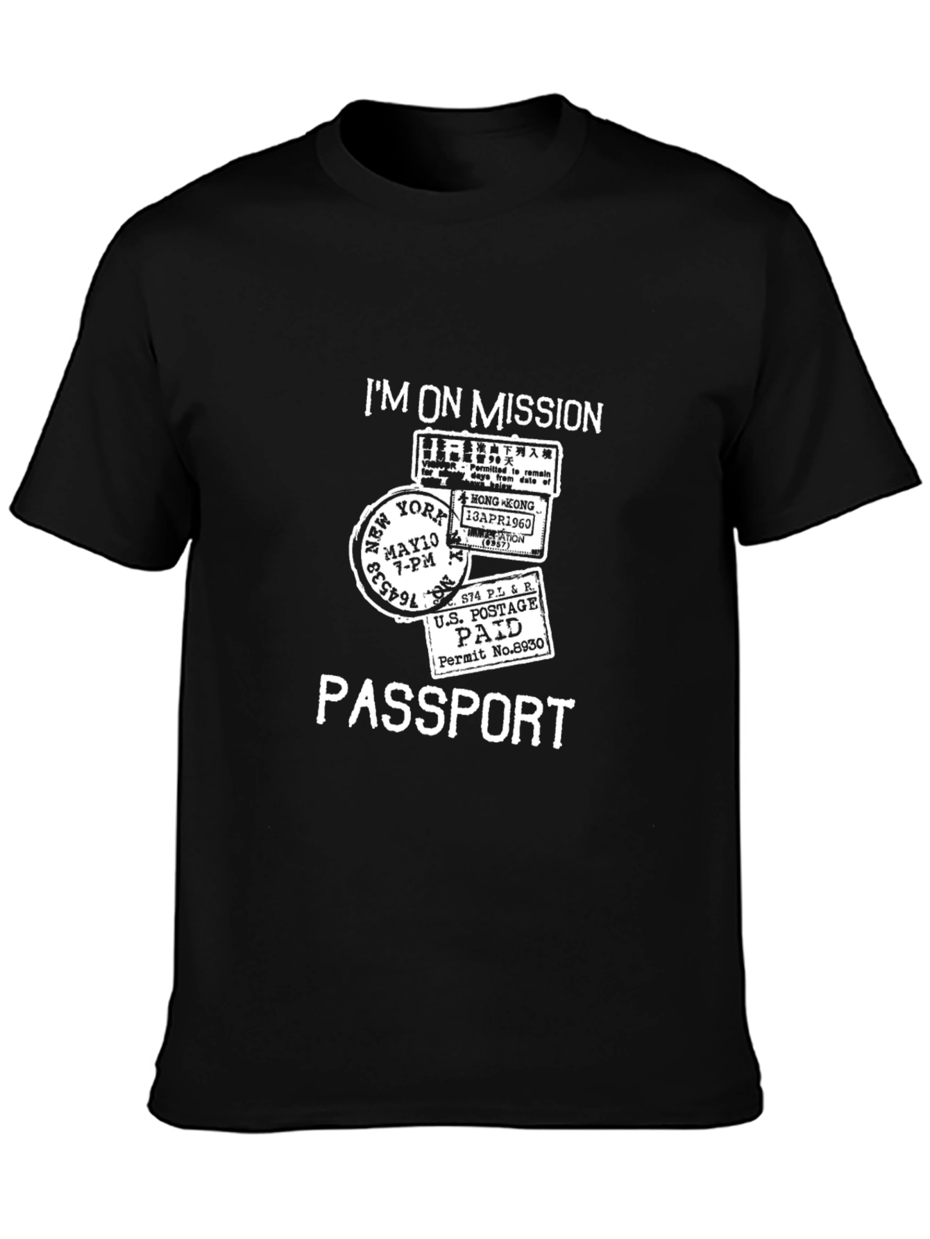 Camiseta Hombre Negra Passport - Im On Mission
