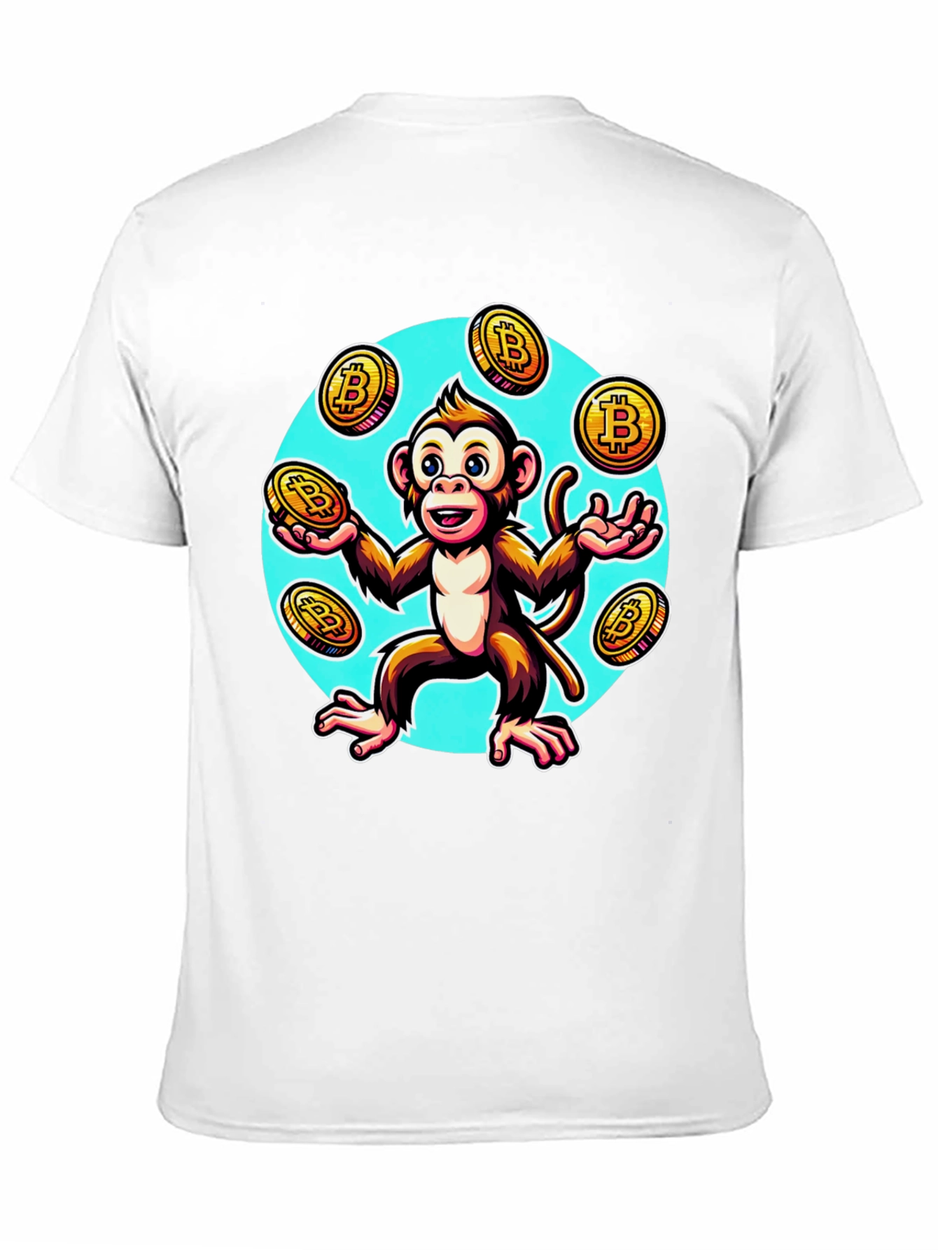 Camiseta Hombre: Mono Malabarista Bitcoin