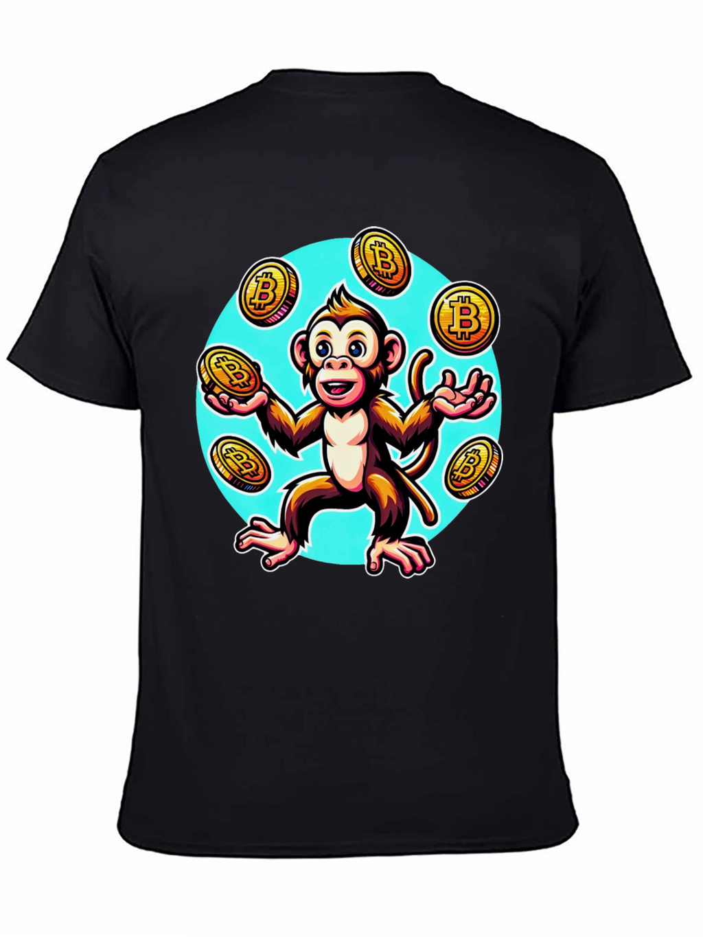 Camiseta Hombre: Mono Malabarista Bitcoin