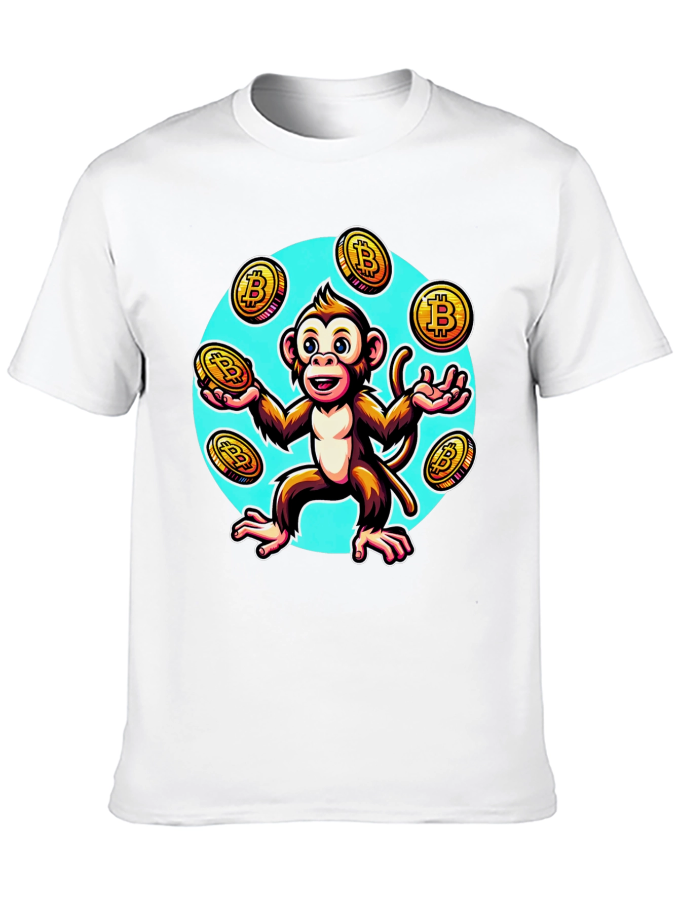 Camiseta Hombre: Mono Malabarista Bitcoin