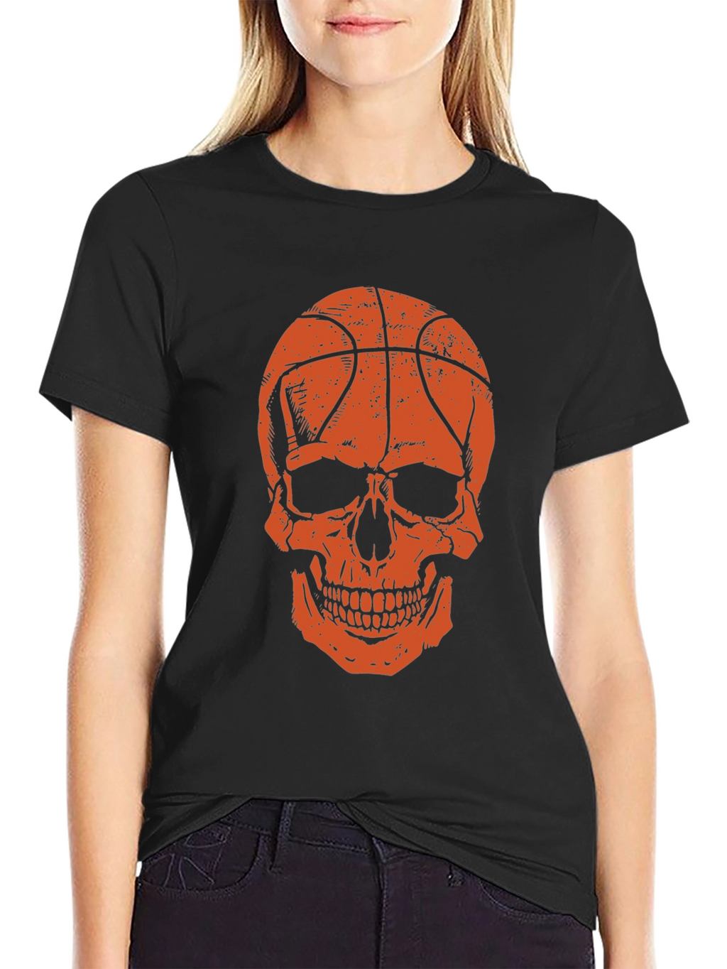 Camiseta Negra Calavera Baloncesto