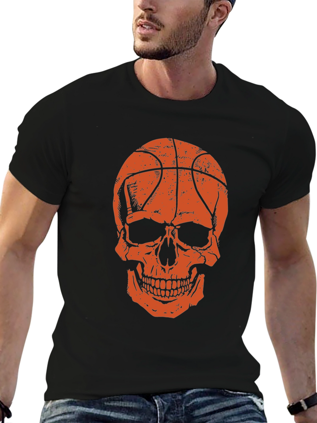 Camiseta Negra Calavera Baloncesto