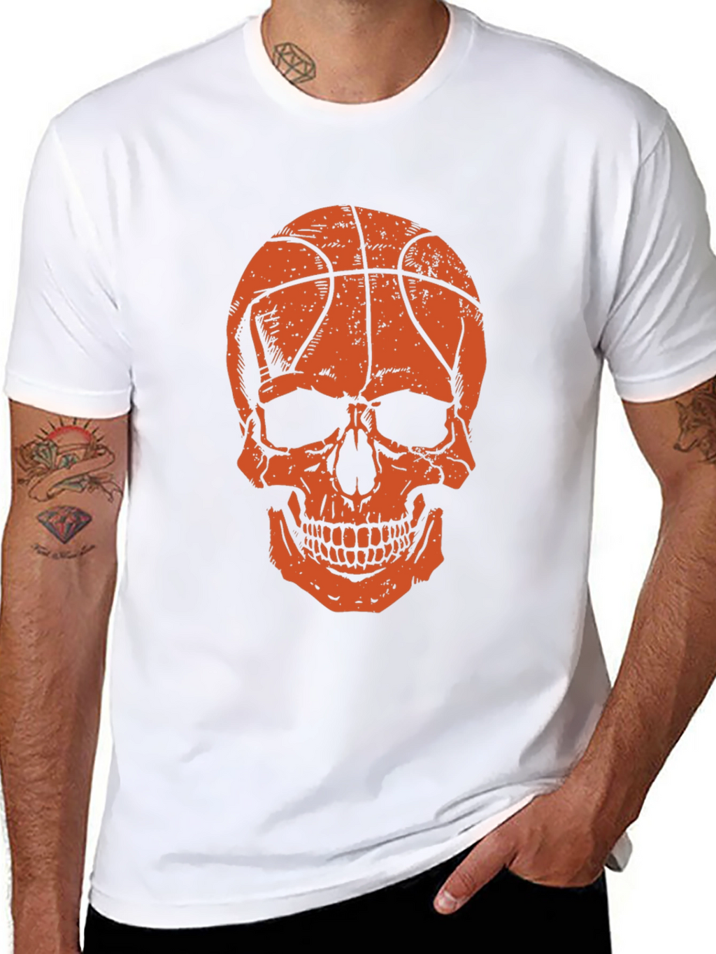 Camiseta Negra Calavera Baloncesto
