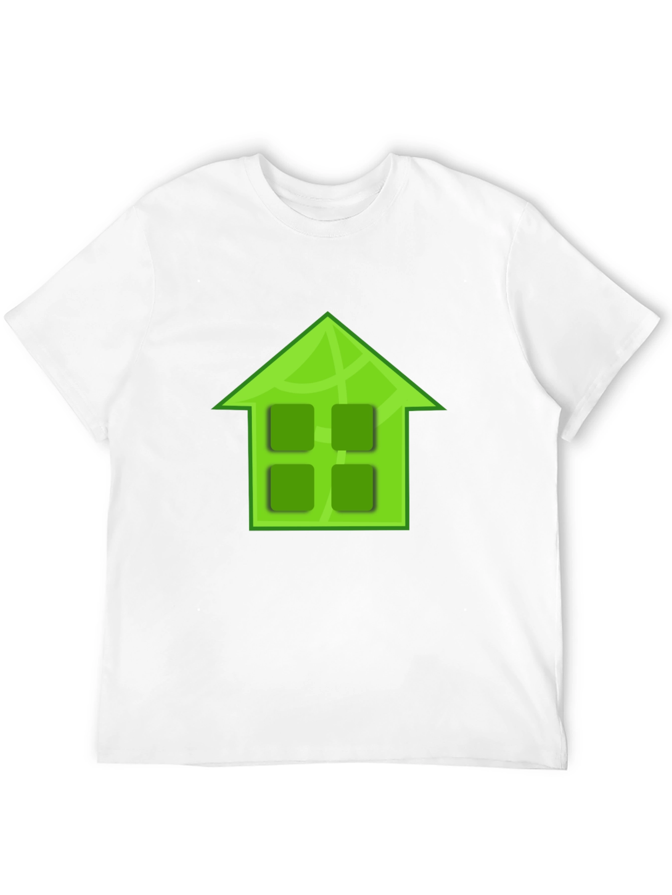 Camiseta Negra con Diseño de Casa Verde