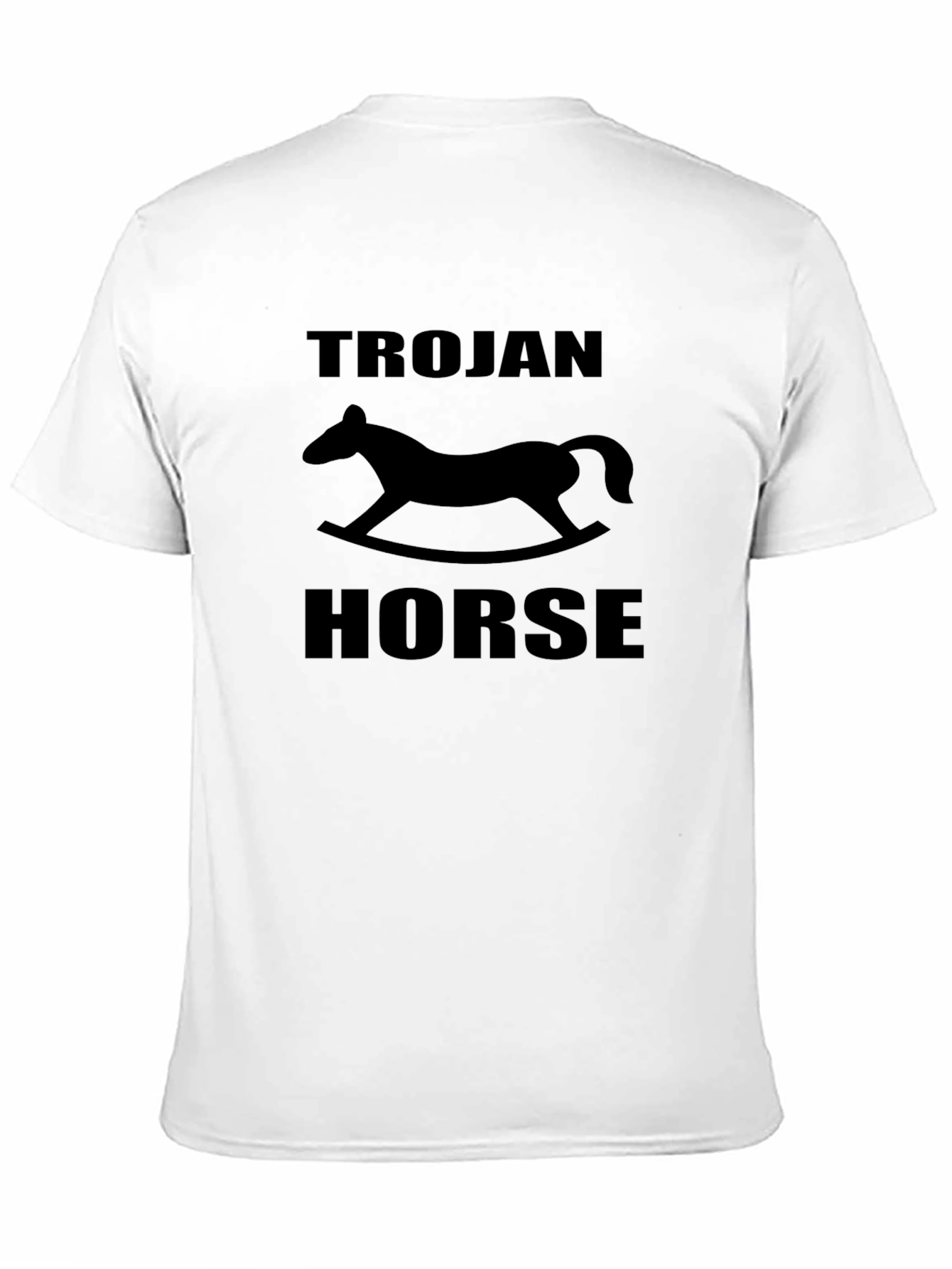 Camiseta Negra con Diseño de Caballo de Troya