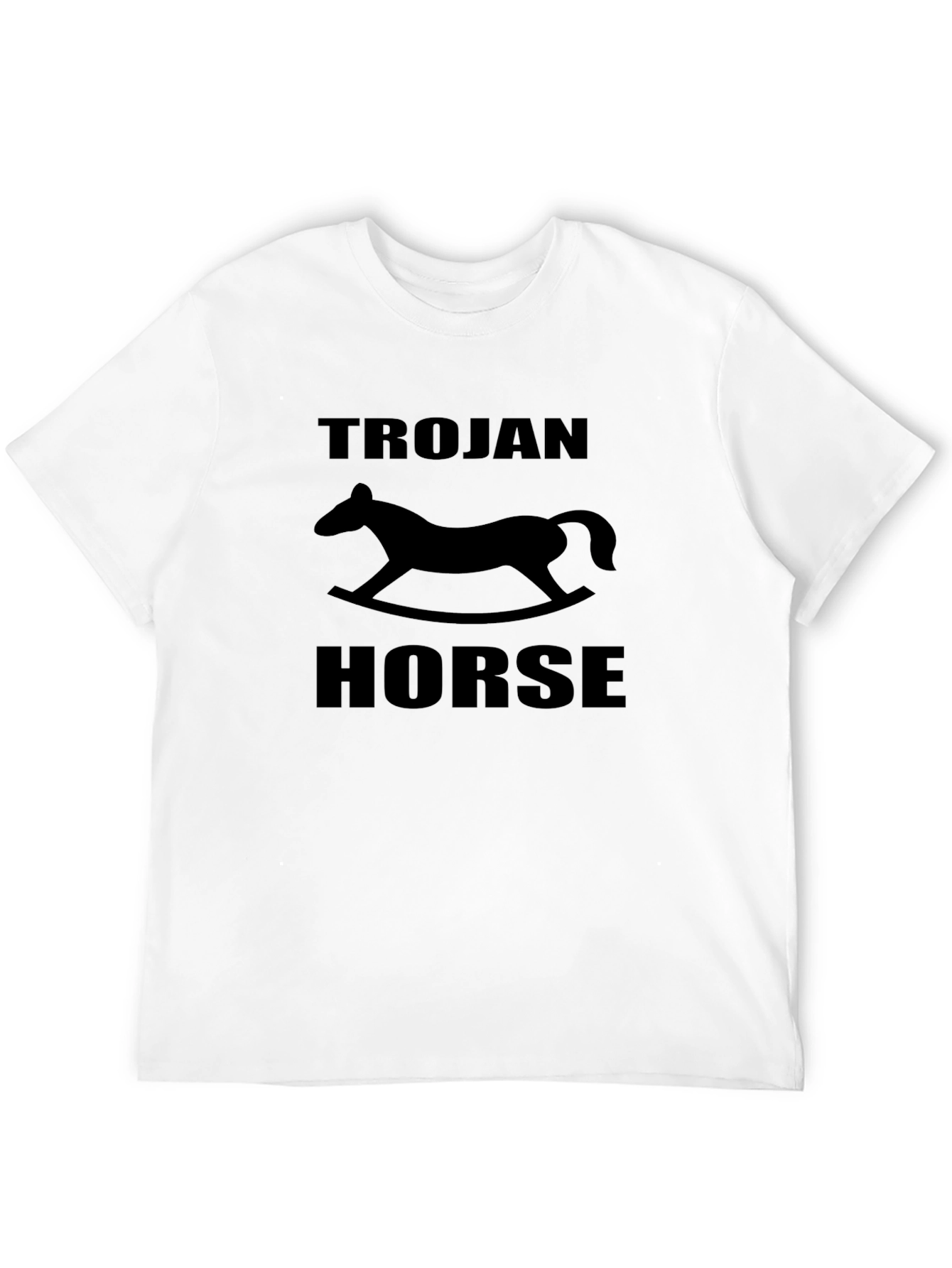 Camiseta Negra con Diseño de Caballo de Troya