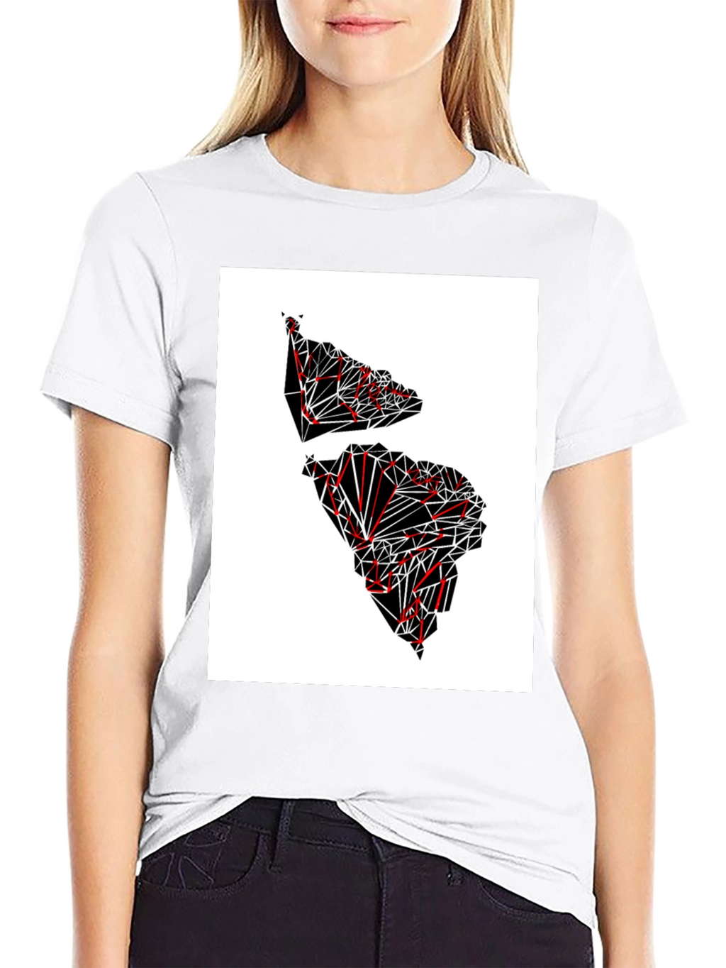Camiseta Hombre Diseño Geométrico América
