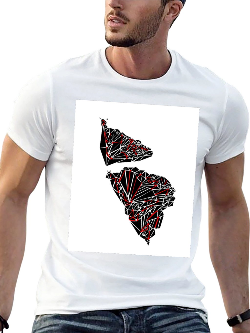 Camiseta Hombre Diseño Geométrico América